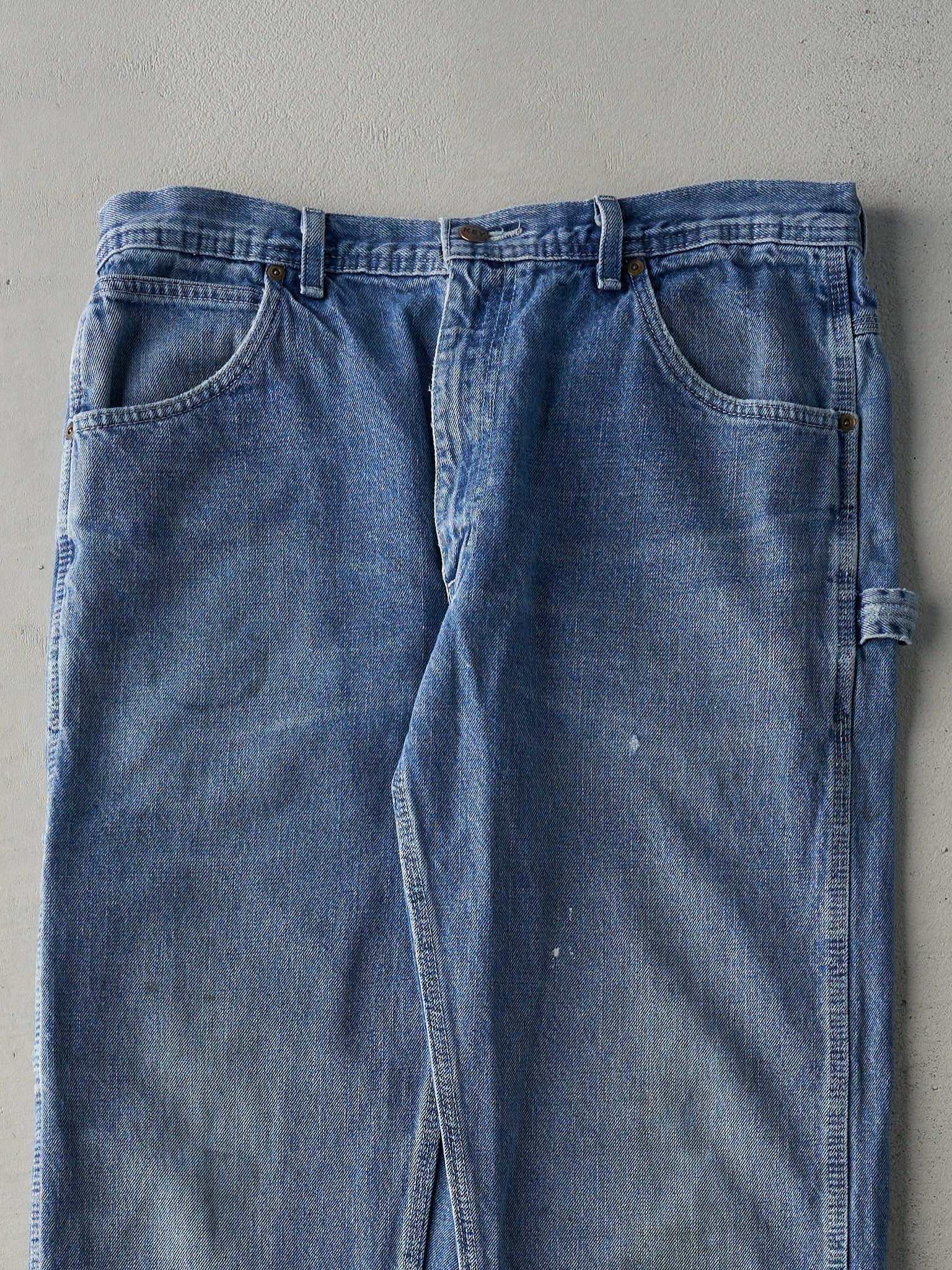 Vintage 90s Light Wash Key Apparel Denim Carpenter Pants (34x34.5)