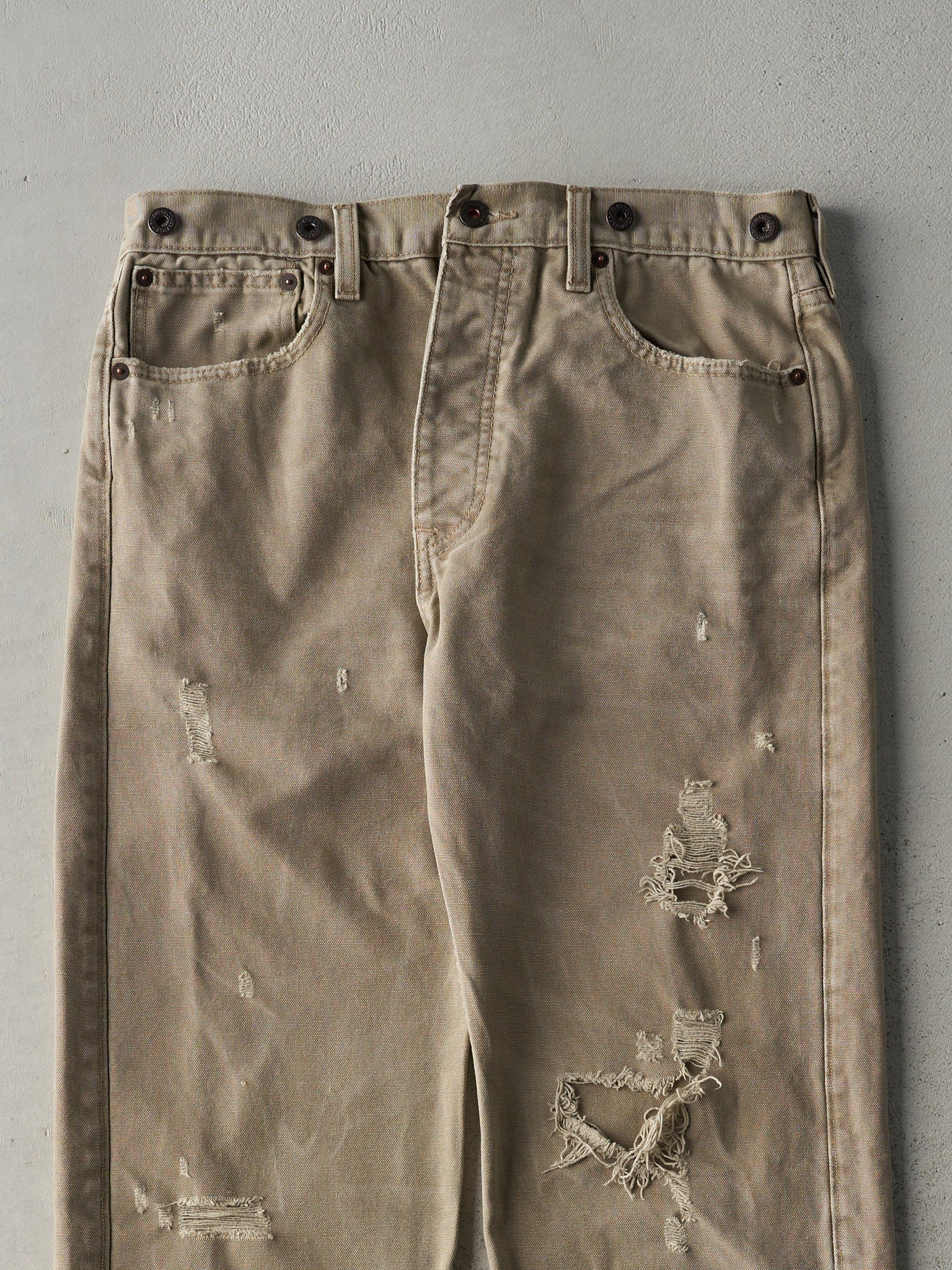 Vintage Y2K Beige Levi's Buckle Back Pants (32x32.5)