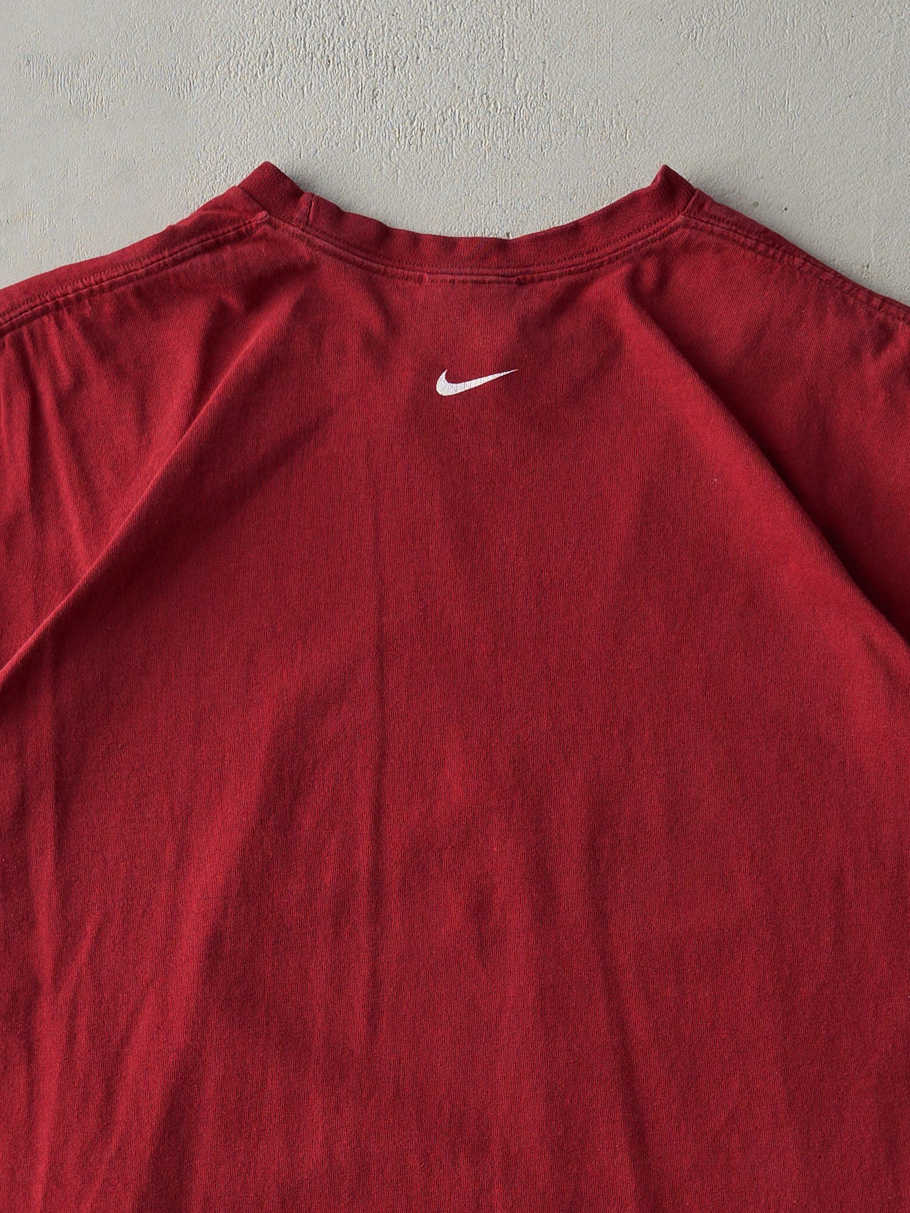 Vintage Y2K Cranberry Red "Just Do It" Tee (L)