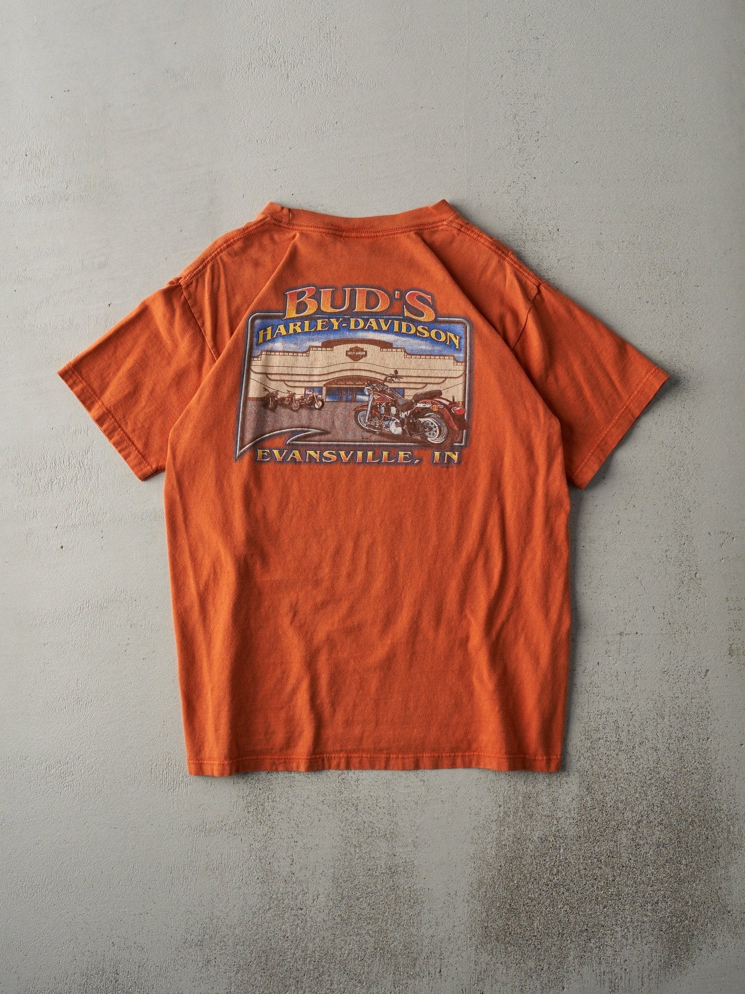 Vintage 00' Orange Evansville Indiana Harley Davidson Tee (M)