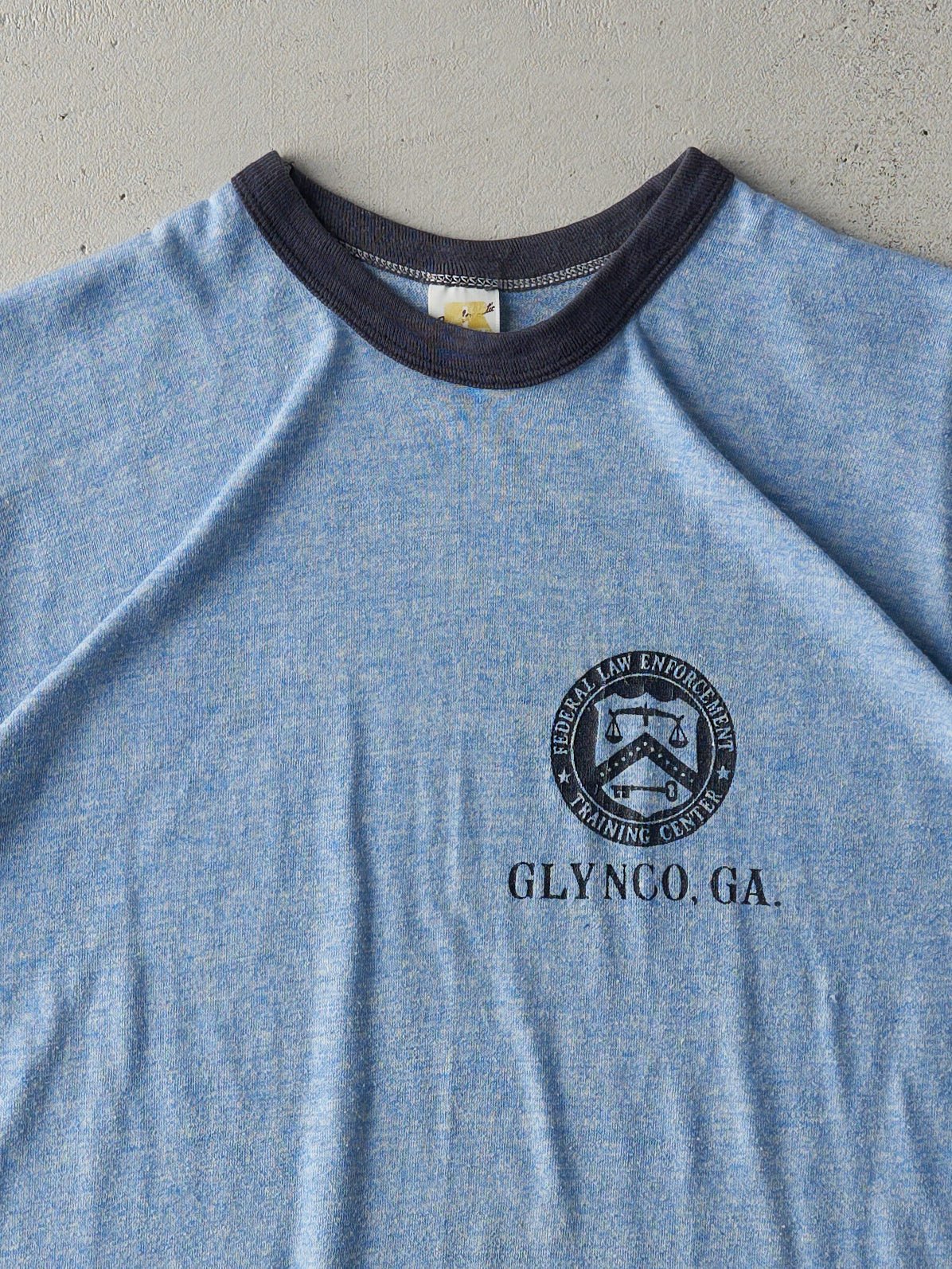 Vintage 80s Blue Federal Law Enforcement Training Centre Ringer Tee (M)