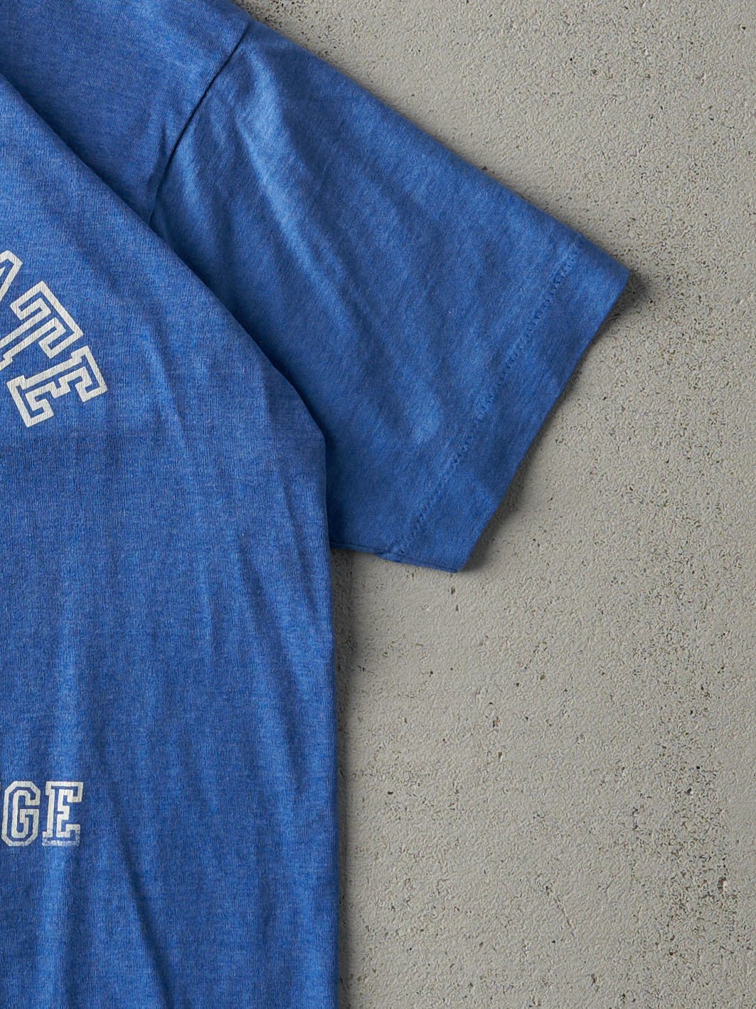 Vintage 80s Blue Columbus State Single Stitch Tee (S/M)