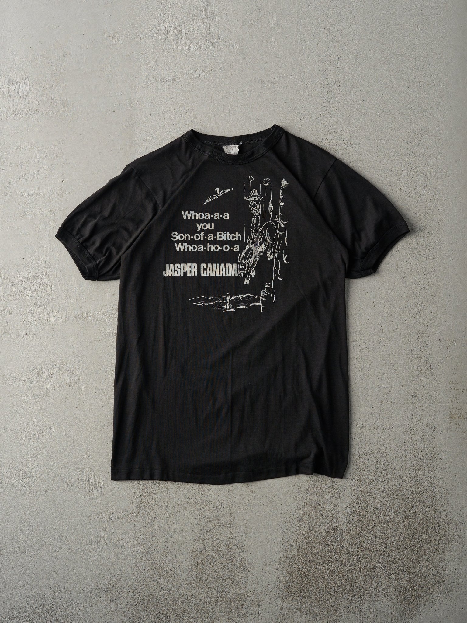Vintage 80s Black Jasper Canada Ringer Tee (S)