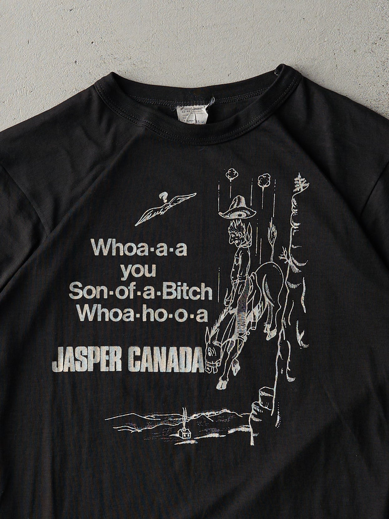 Vintage 80s Black Jasper Canada Ringer Tee (S)