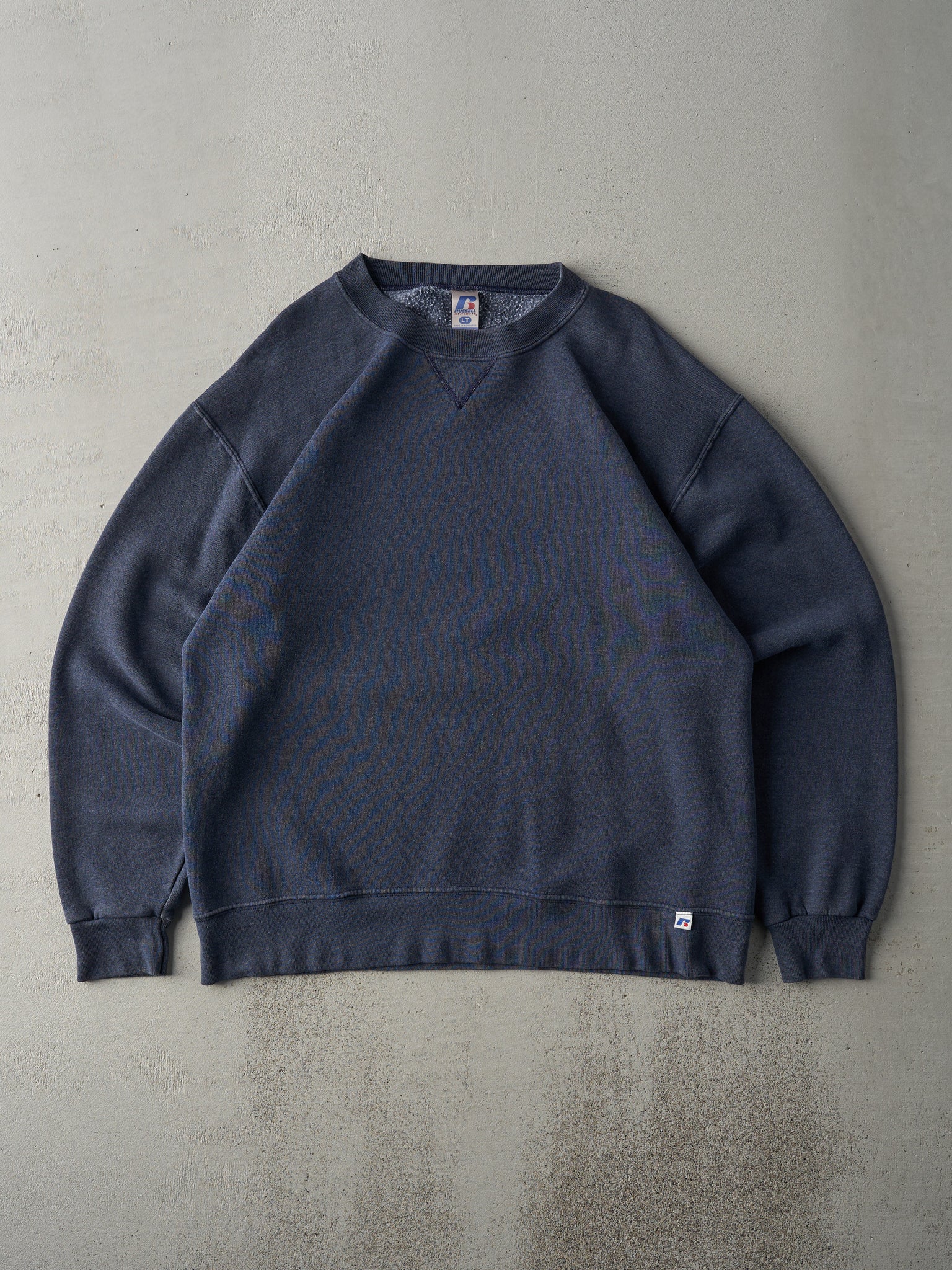 Vintage Y2K Washed Navy Russell Athletics Blank Crewneck (L ...