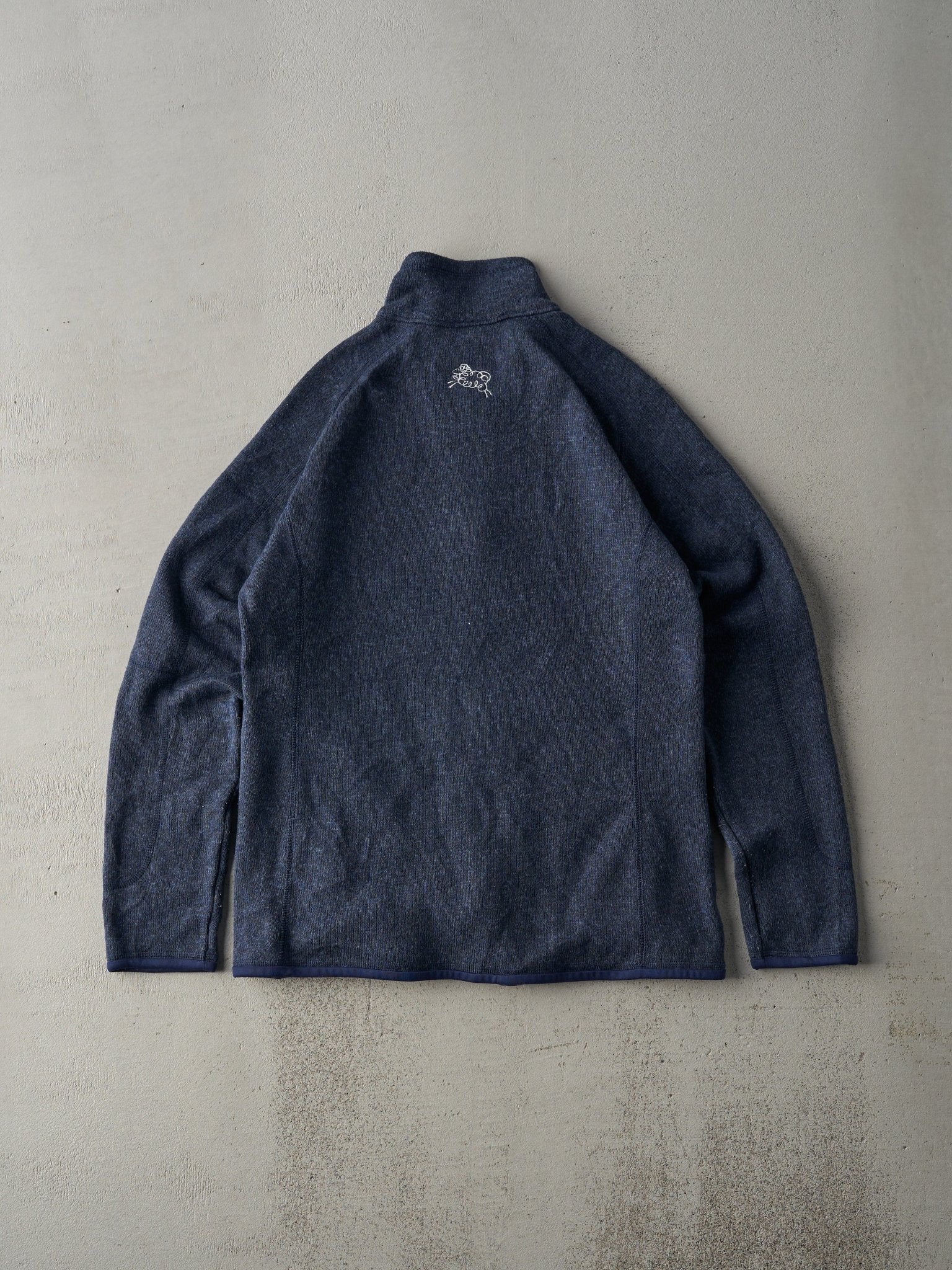 Vintage 90s Navy Blue Patagonia Zip Up Polar Fleece Sweater (M)
