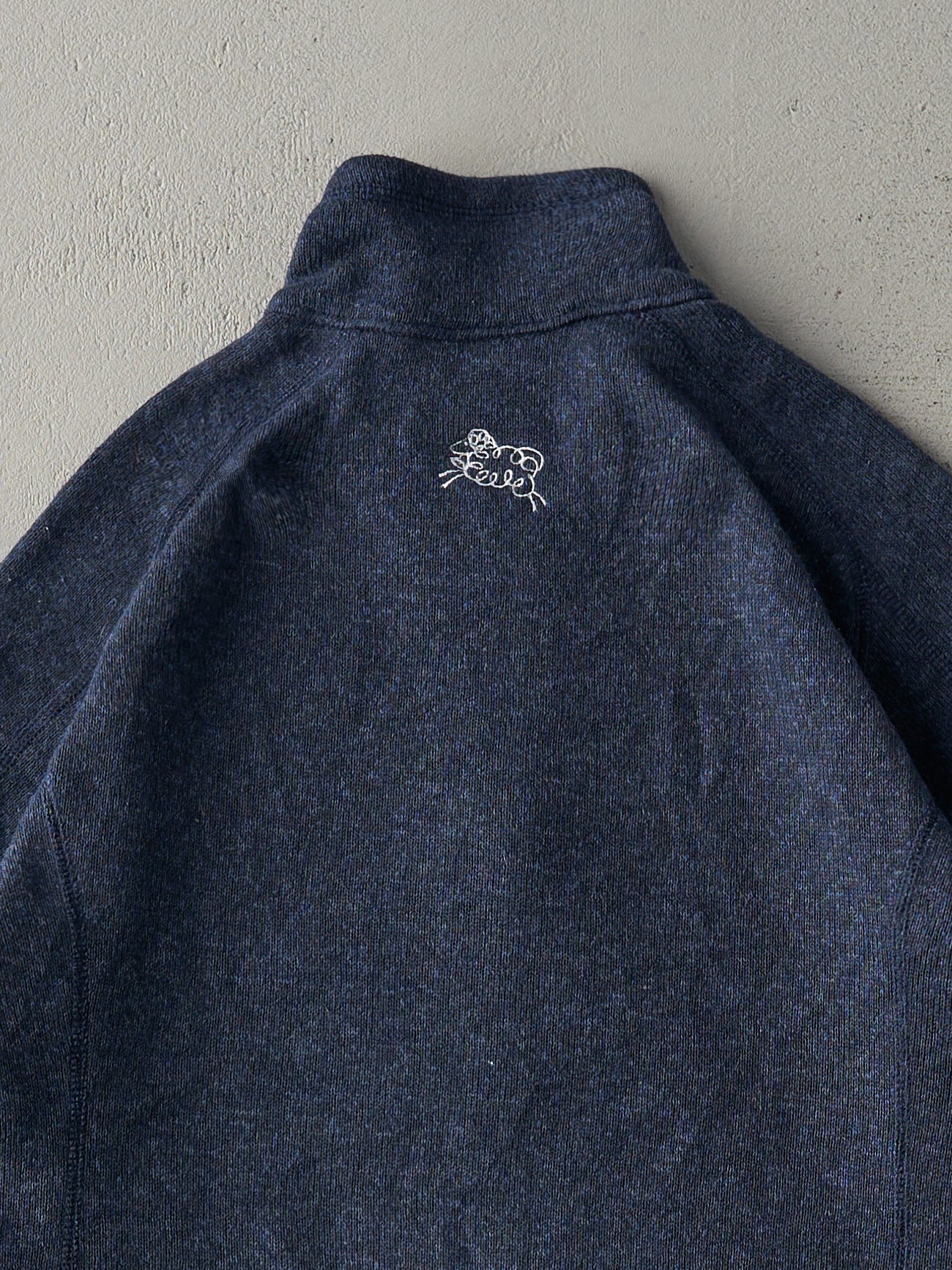Vintage 90s Navy Blue Patagonia Zip Up Polar Fleece Sweater (M)
