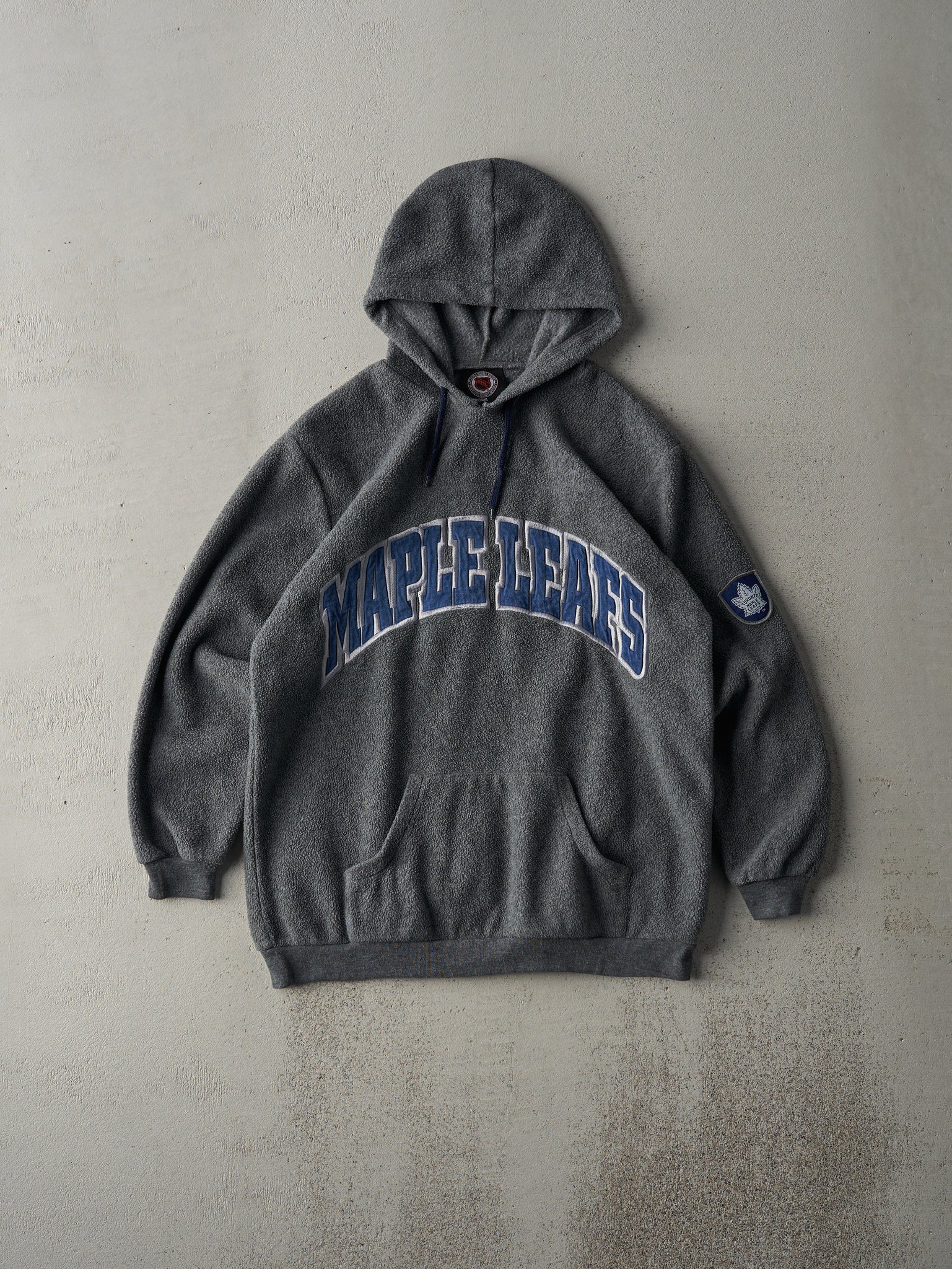 Vintage Y2K Grey Toronto Maple Leafs Fleece Hoodie (M)