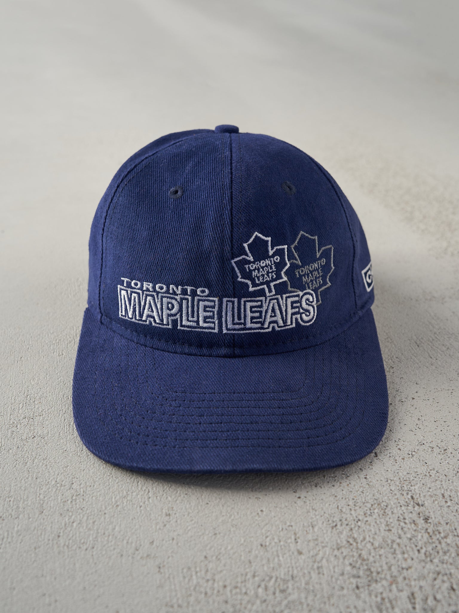 Vintage 90s Navy Blue Toronto Maple Leafs CCM Snapback Hat