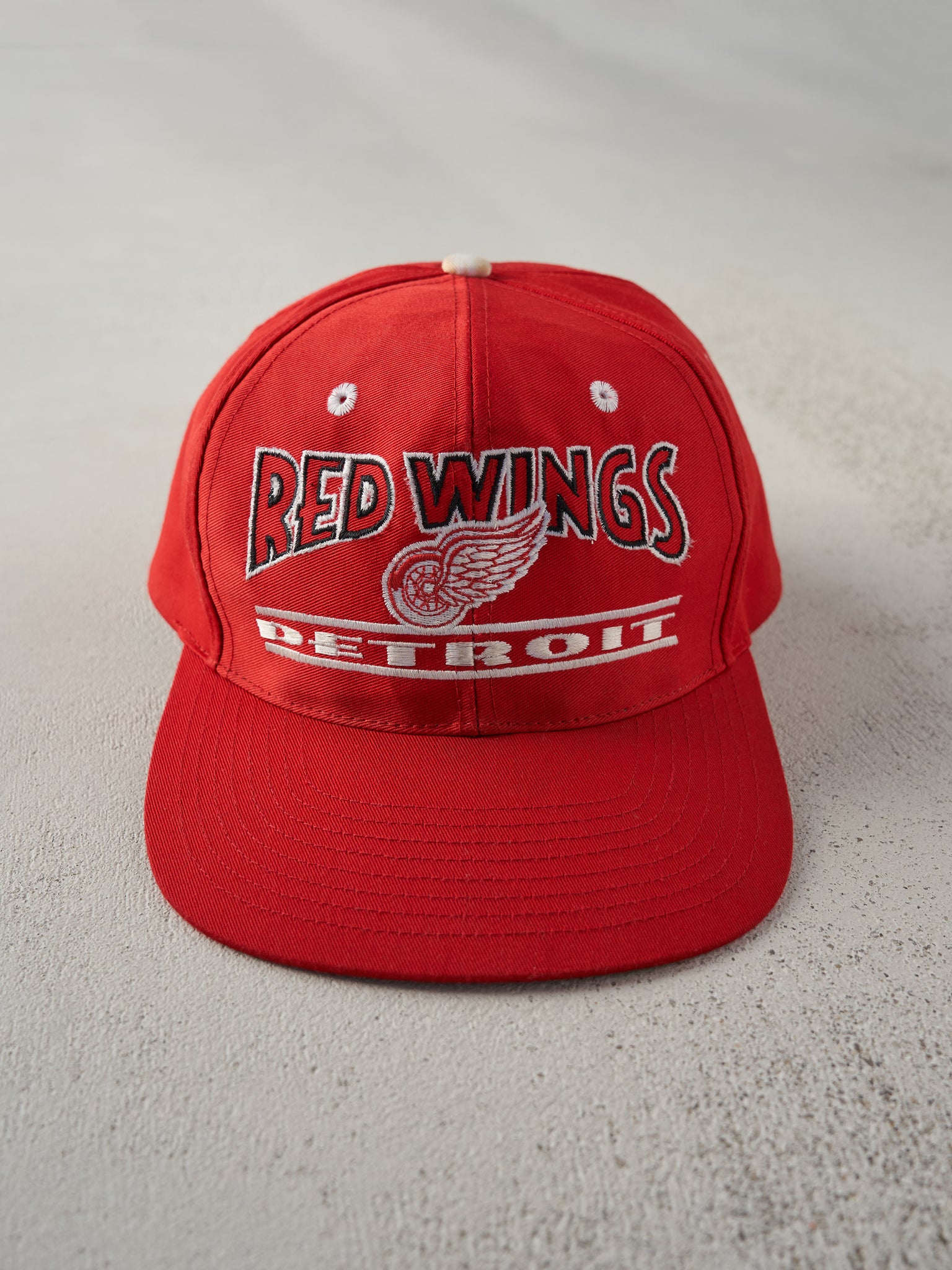 Vintage 90s Red Detroit Red Wings Snapback Hat