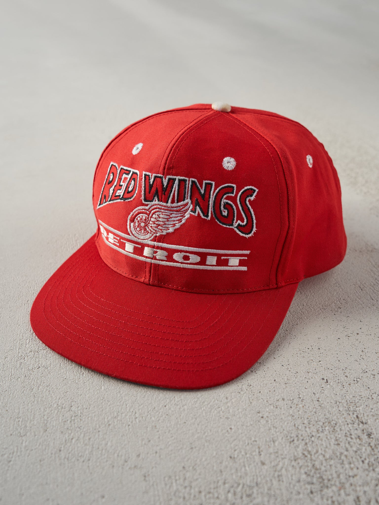 Vintage 90s Red Detroit Red Wings Snapback Hat