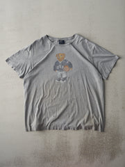 Vintage 90s Grey Faded Polo Bear Tee (L)