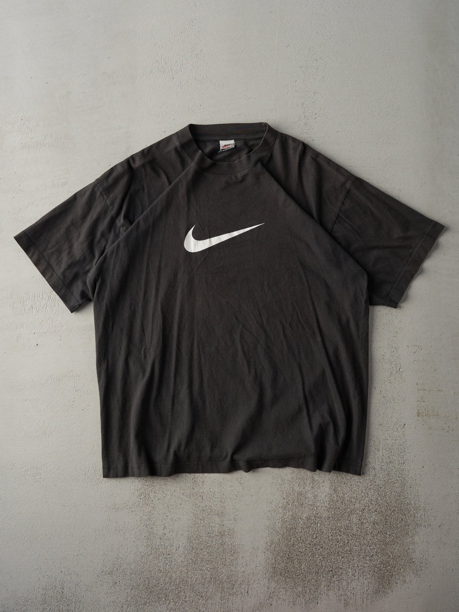 Vintage 90s Black Nike Swoosh Tee (L)