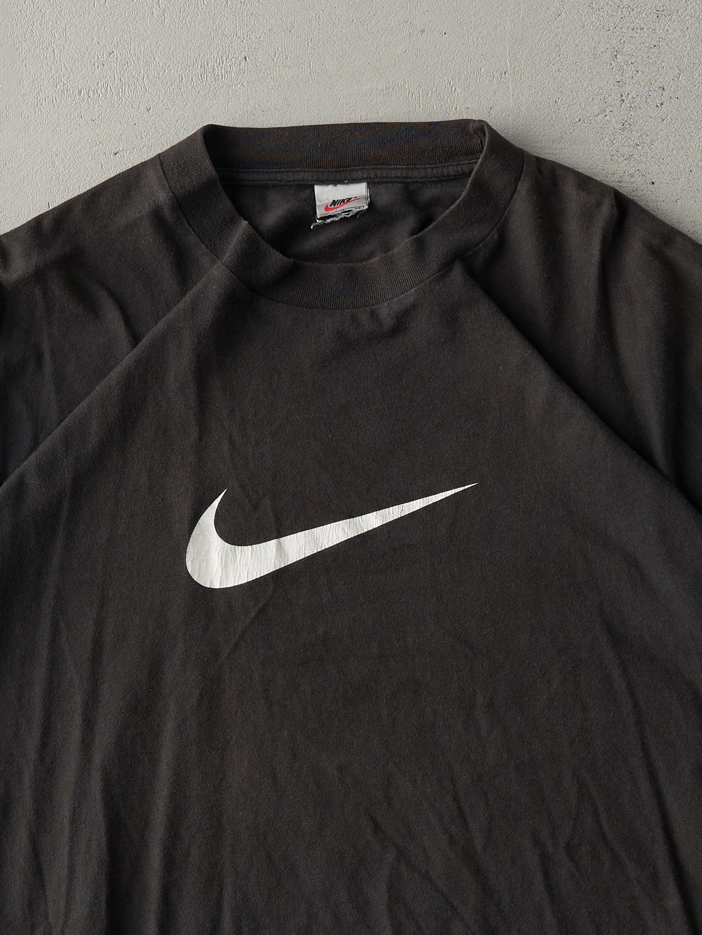 Vintage 90s Black Nike Swoosh Tee (L)