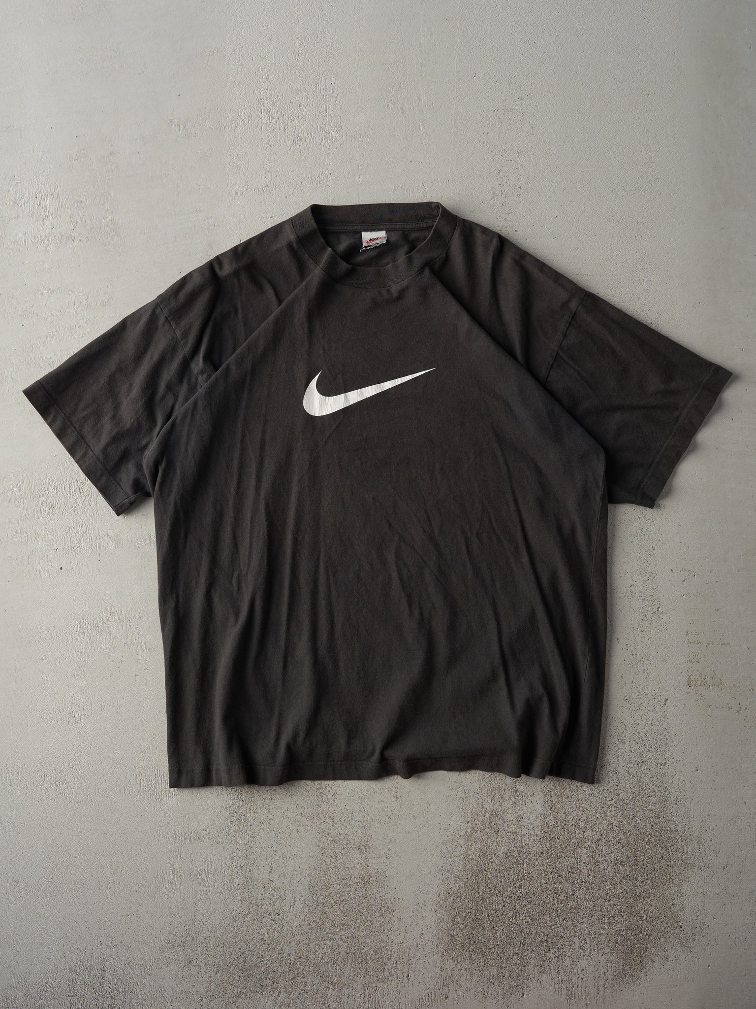 Vintage 90s Black Nike Swoosh Tee (L)