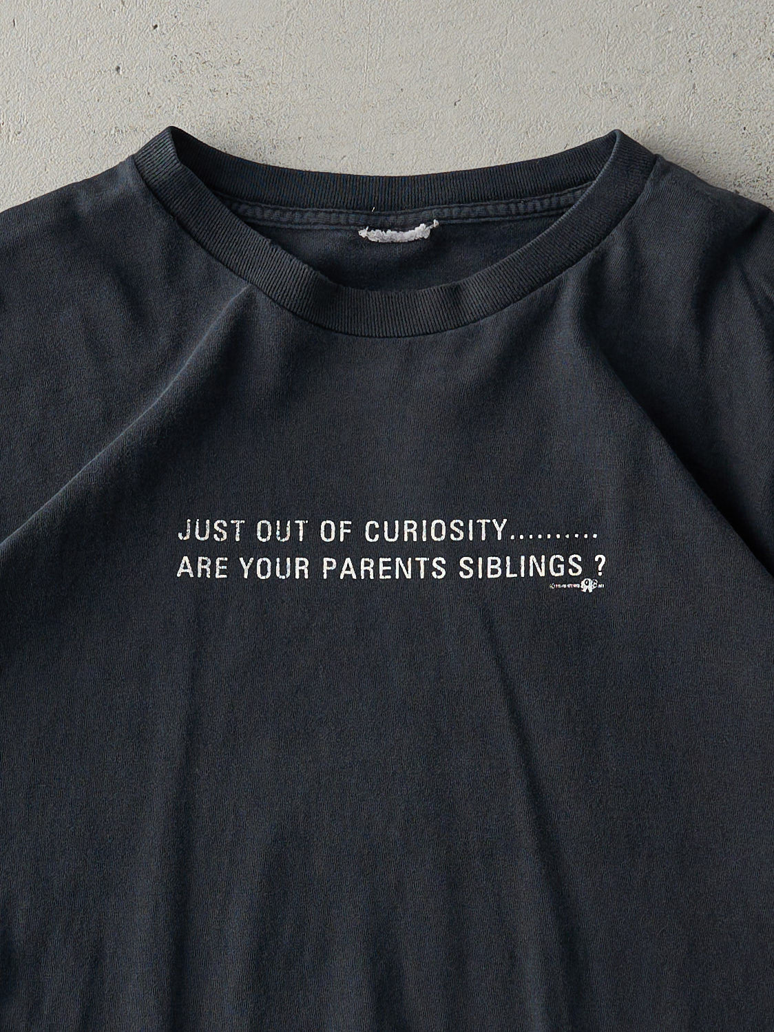 Vintage Y2K Black "Are Your Parents Siblings" Tee (M)