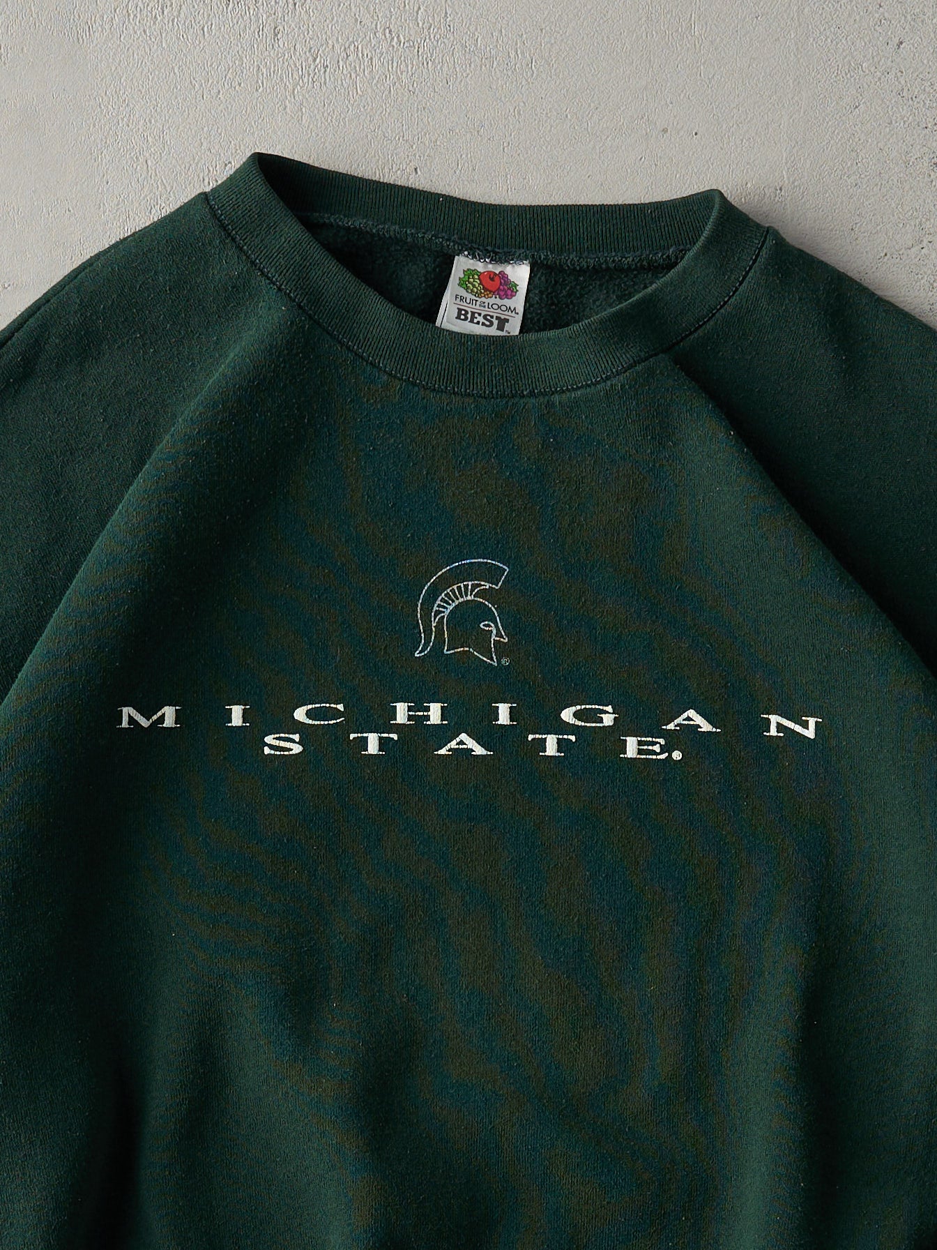 Vintage 90s Forest Green Michigan State Spartans Crewneck (L/XL)
