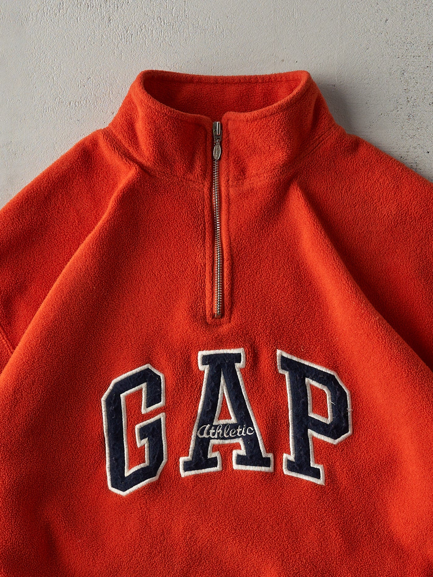 Vintage 90s Orange Gap Fleece Quarter Zip Crewneck (L)