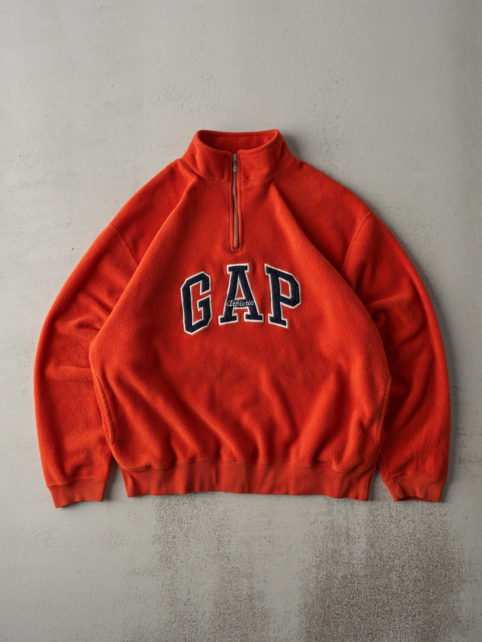 Vintage 90s Orange Gap Fleece Quarter Zip Crewneck (L)