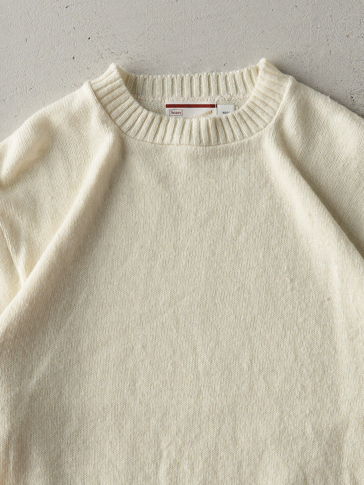 Vintage 70s Beige Sears Knit Sweater (M)