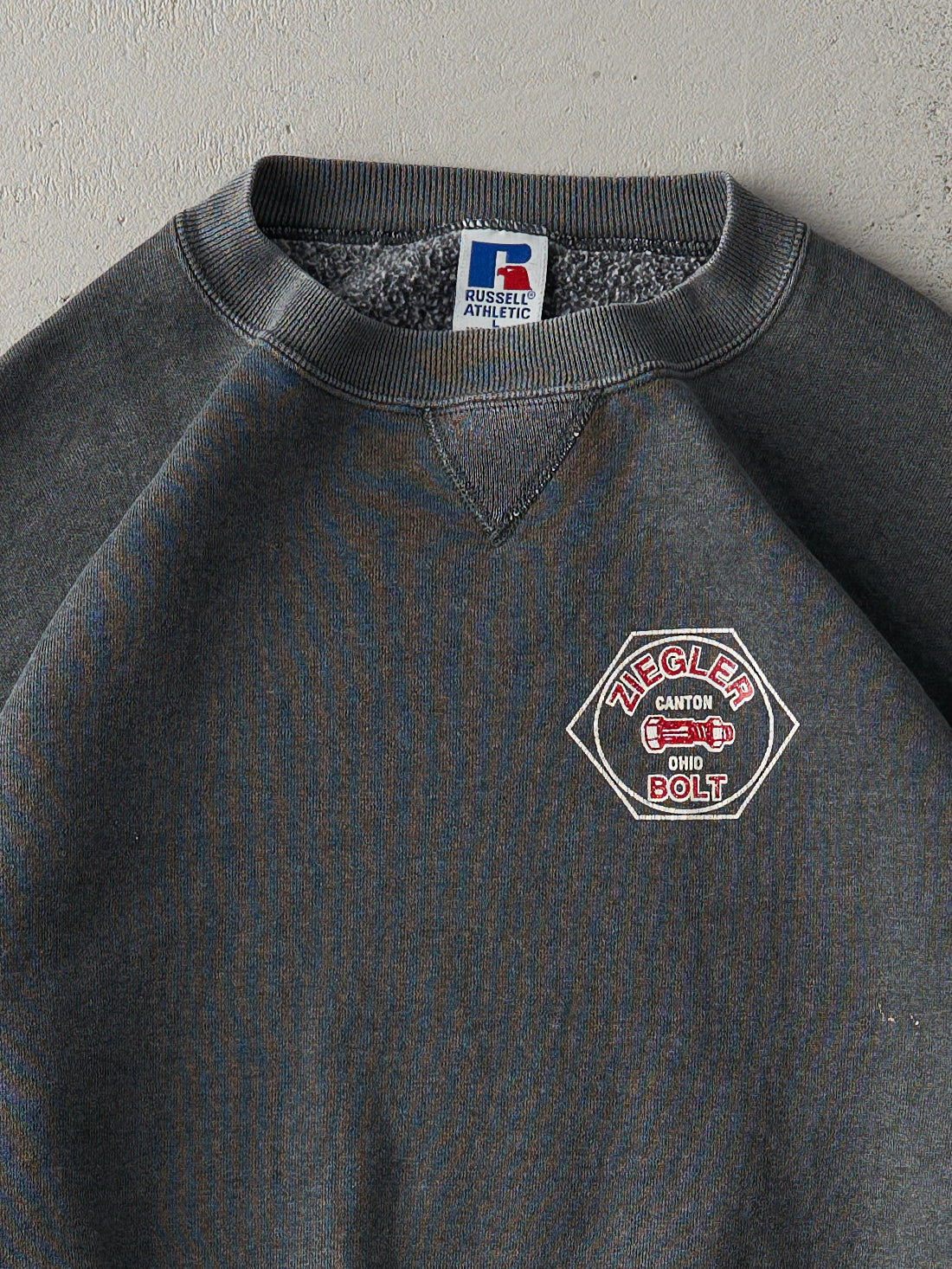 Vintage 90s Charcoal Grey Canton Ohio Ziegler Bolt Crewneck (M)