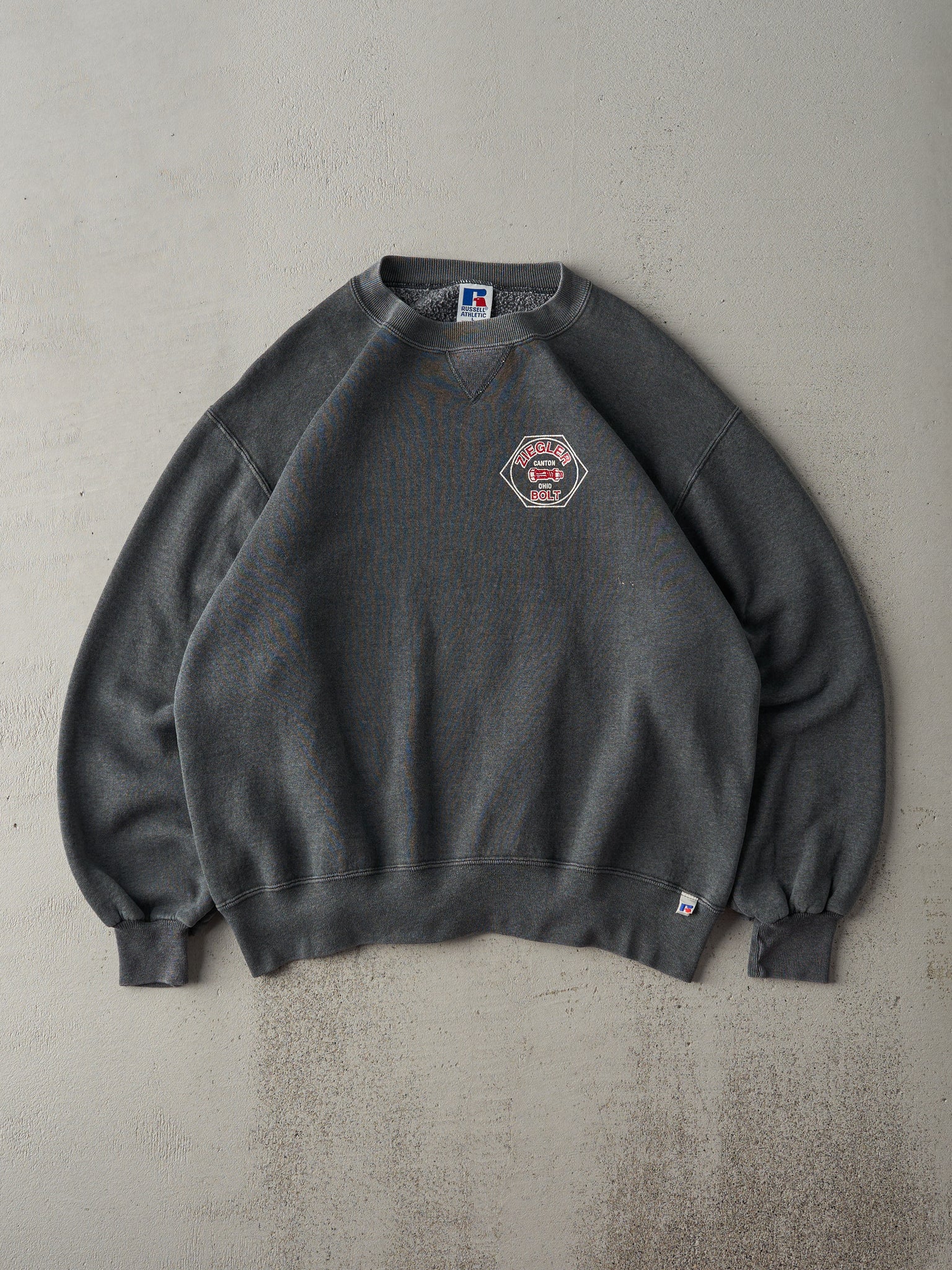 Vintage 90s Charcoal Grey Canton Ohio Ziegler Bolt Crewneck (M)