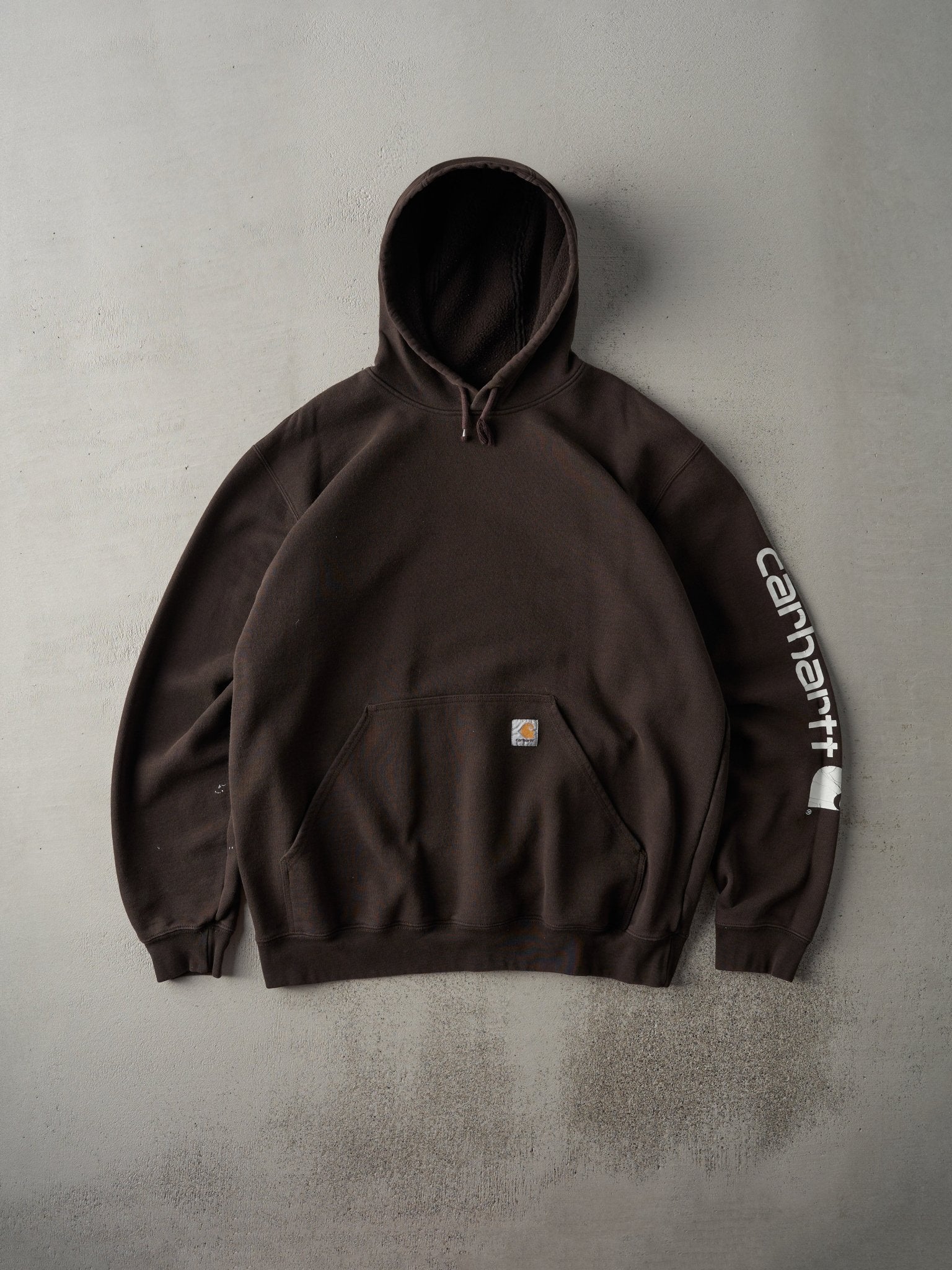 Vintage Y2K Dark Brown Carhartt Hoodie (L)