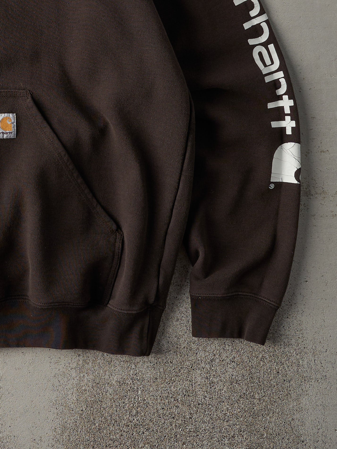 Vintage Y2K Dark Brown Carhartt Hoodie (L)