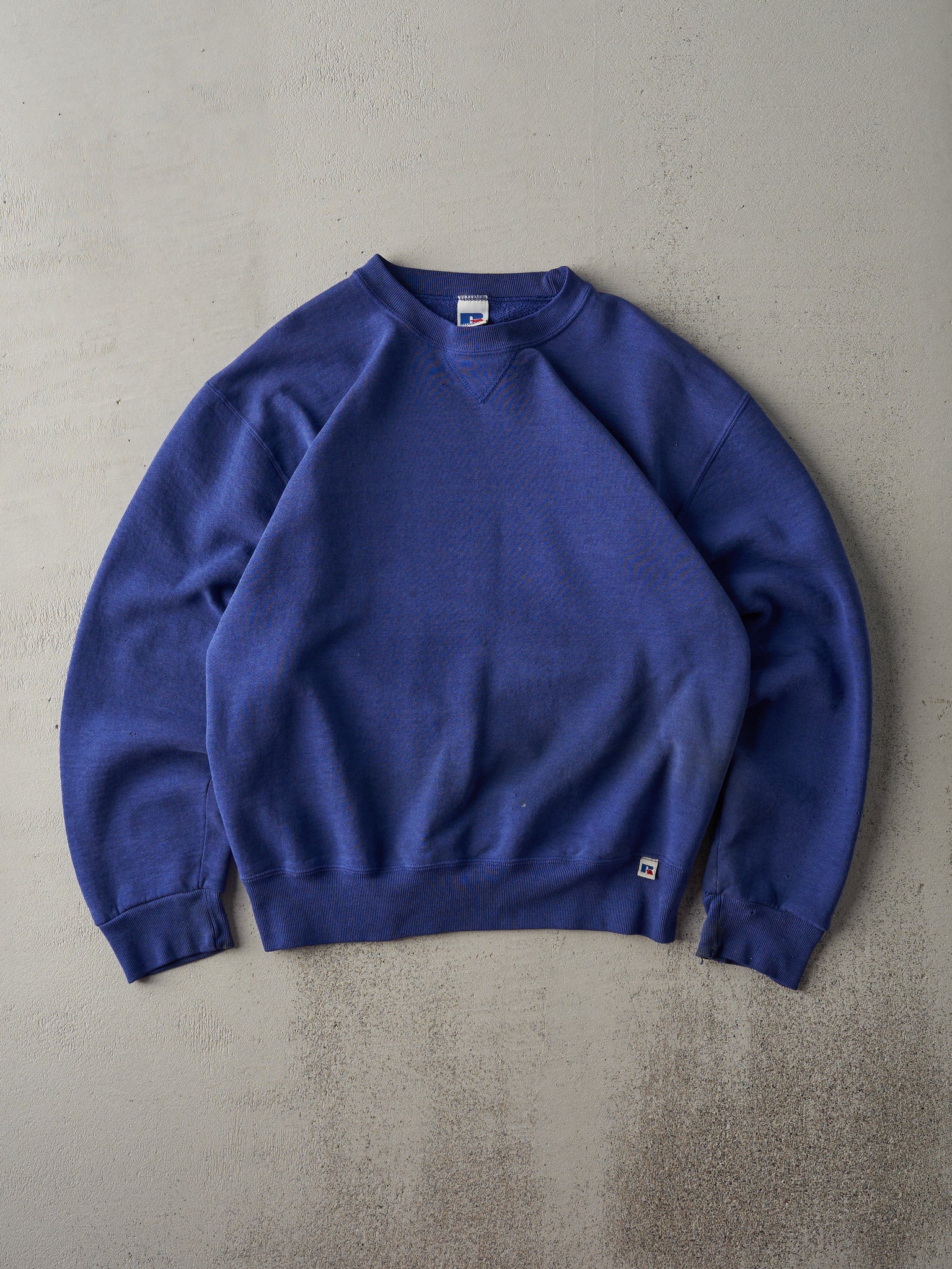 Vintage 90s Cobalt Blue Russell Athletics Blank Crewneck (M)