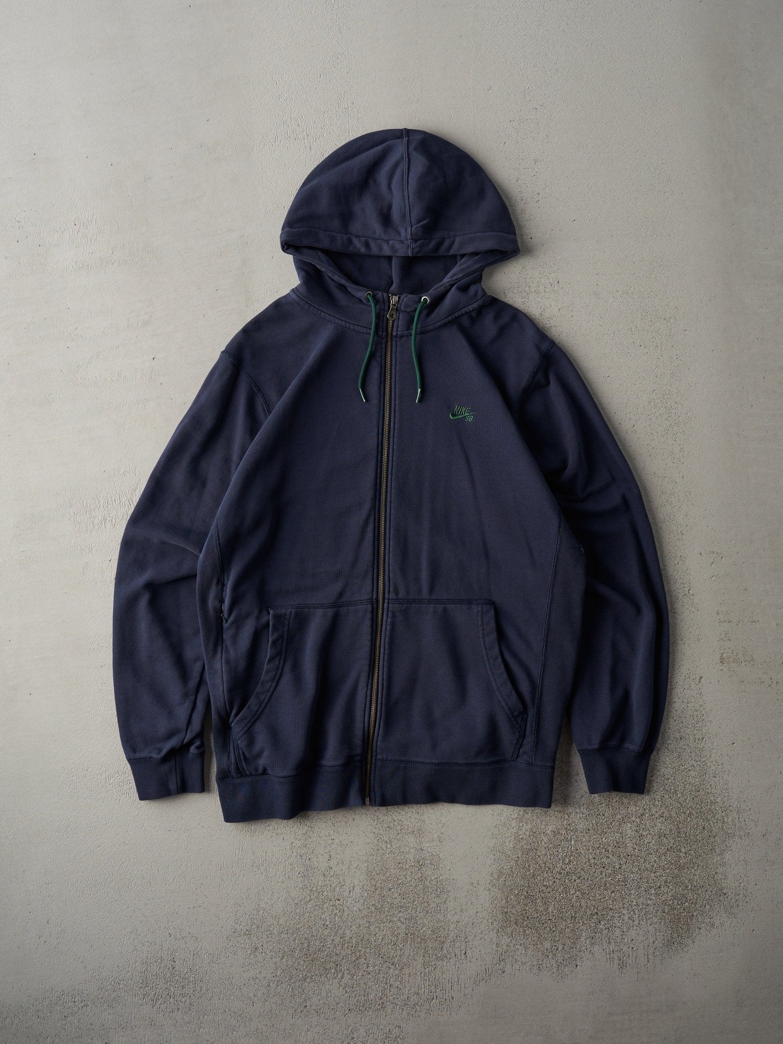 Vintage Y2K Navy Blue Nike SB Zip Up Hoodie (M)