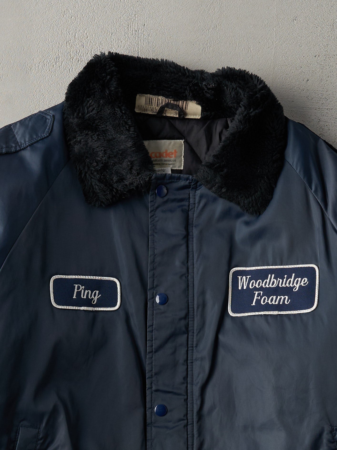 Vintage 90s Navy Woodbridge Foam Fur Collared Jacket (M/L)