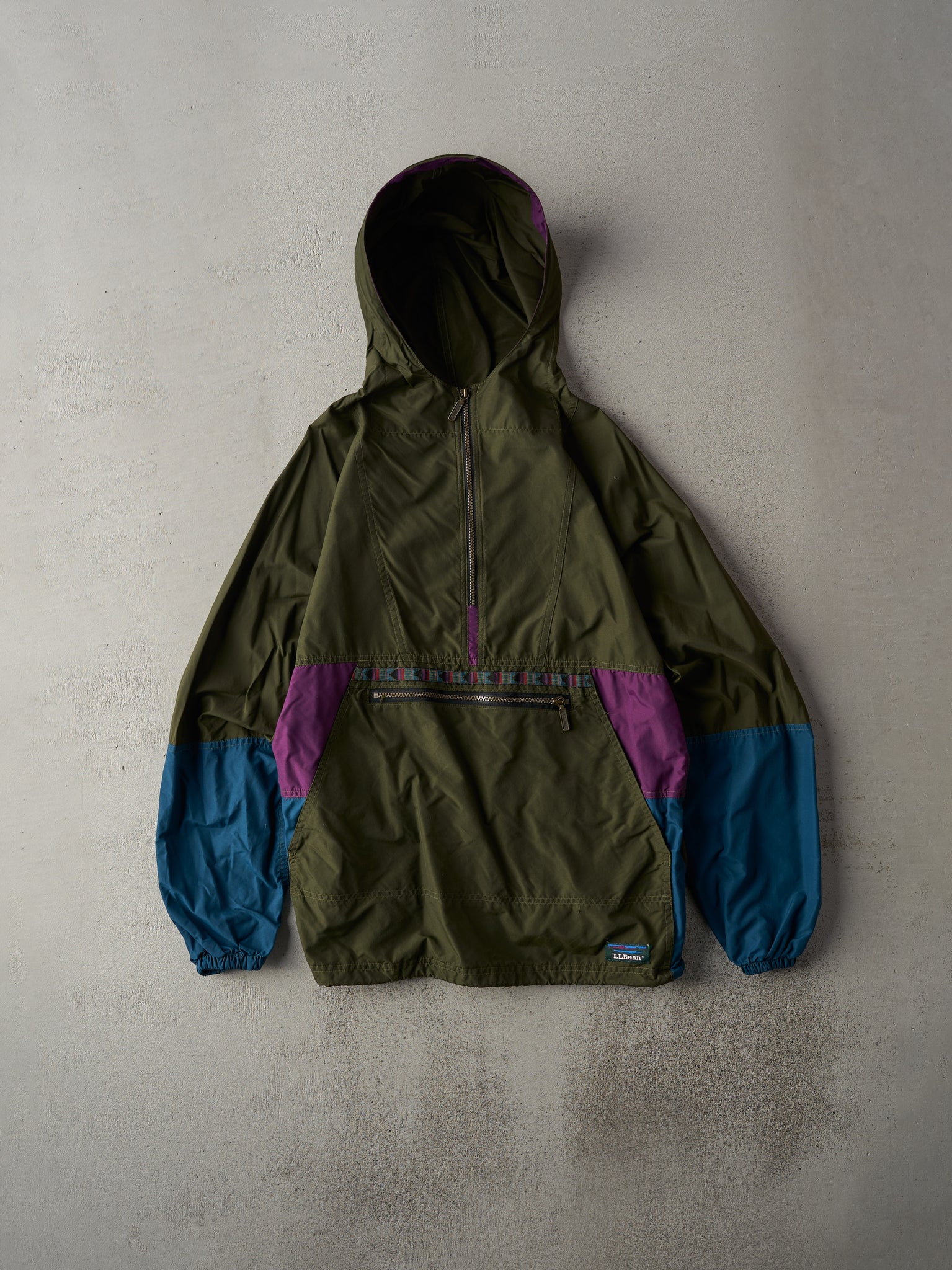 Vintage 90s Green LL Bean Anorak Windbreaker Jacket (S)