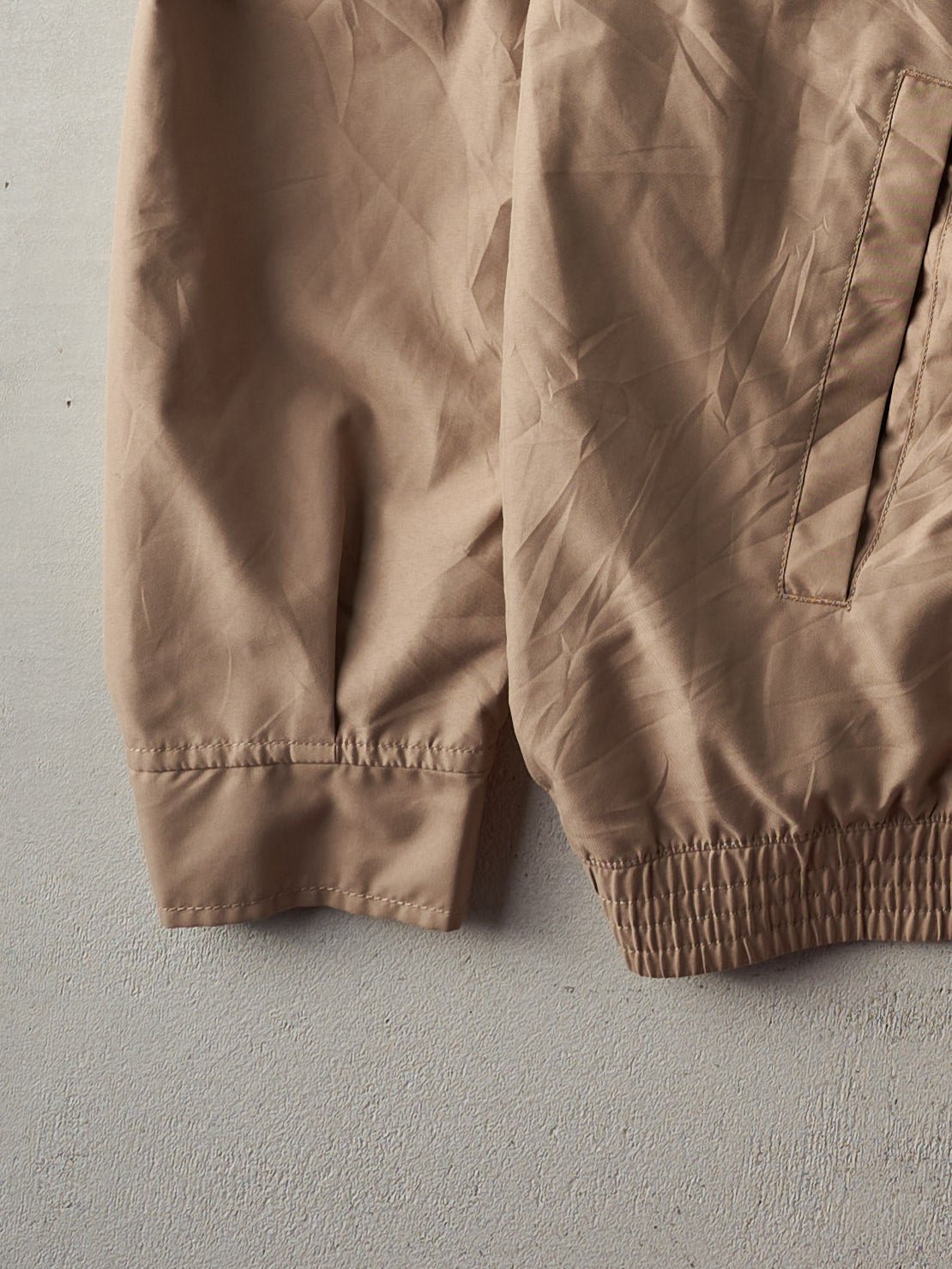 Vintage Y2K Beige Chaps Wind Breaker Flannel Lined Harrington Jacket (L)
