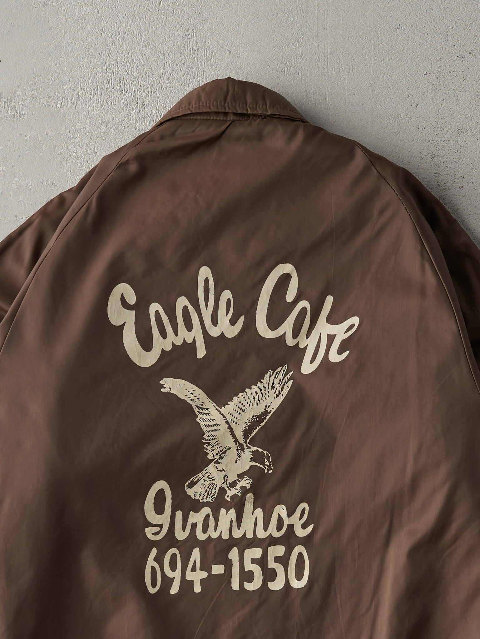 Vintage 70s Dark Brown Eagle Cafe Ivanhoe Chain Stitched Jacket (S)