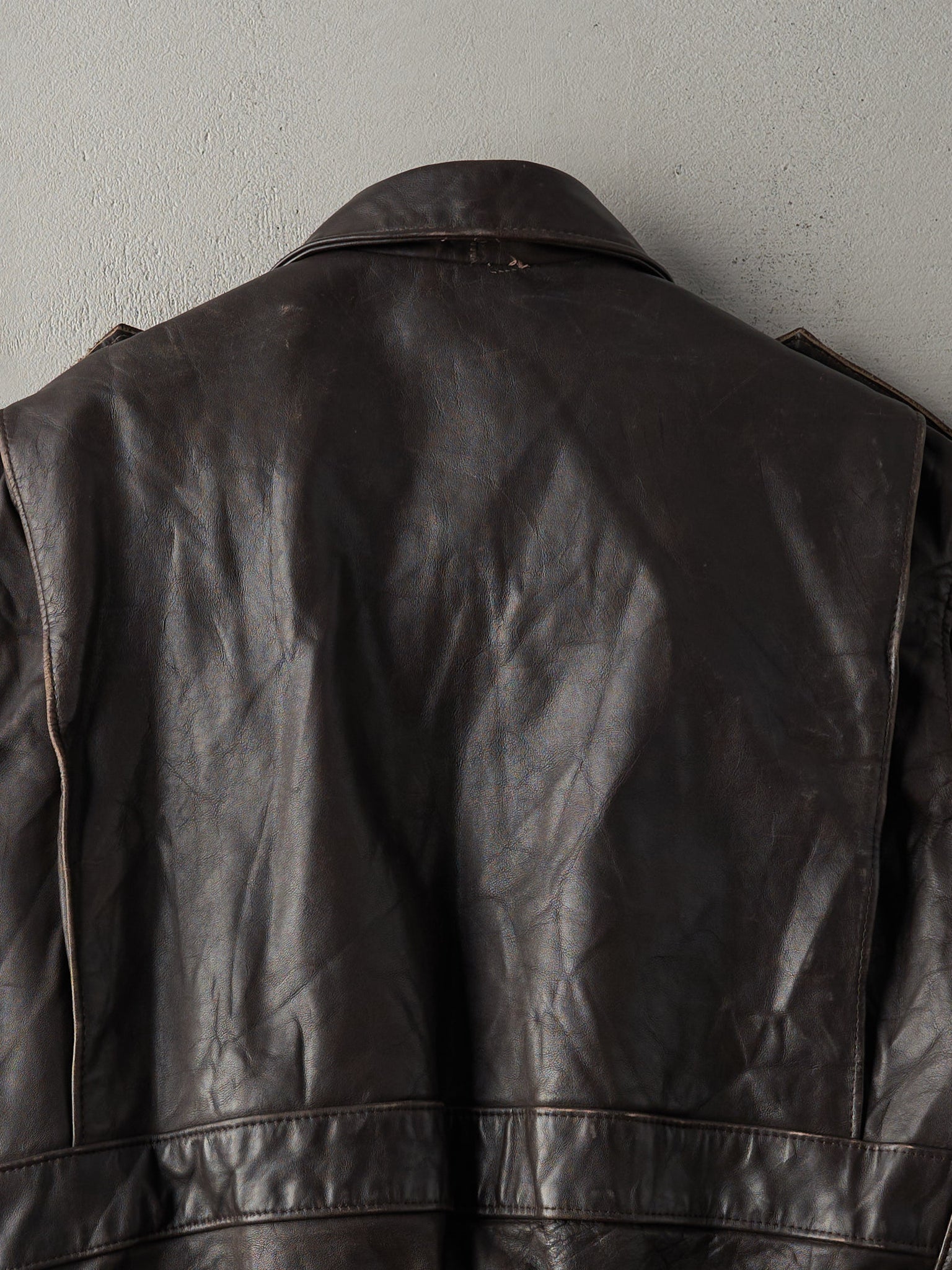 Vintage 90s Dark Brown Schott Leather Flight Jacket (M)