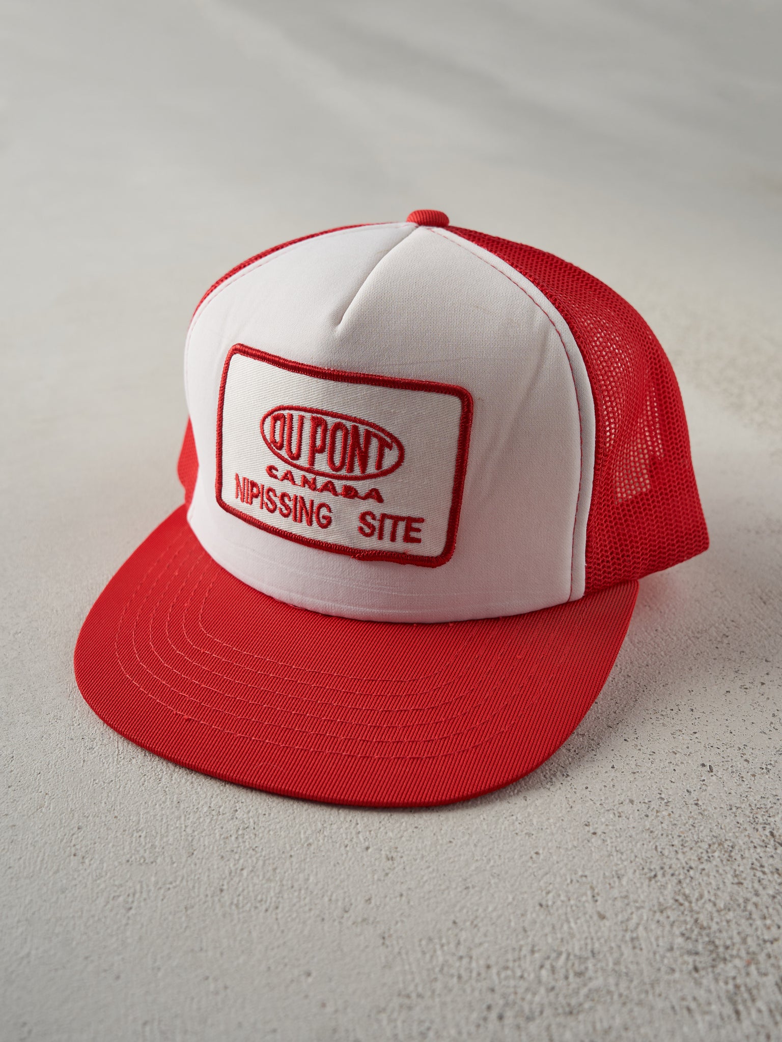 Vintage 80s Red and White Du Pont Canada Foam Trucker Hat