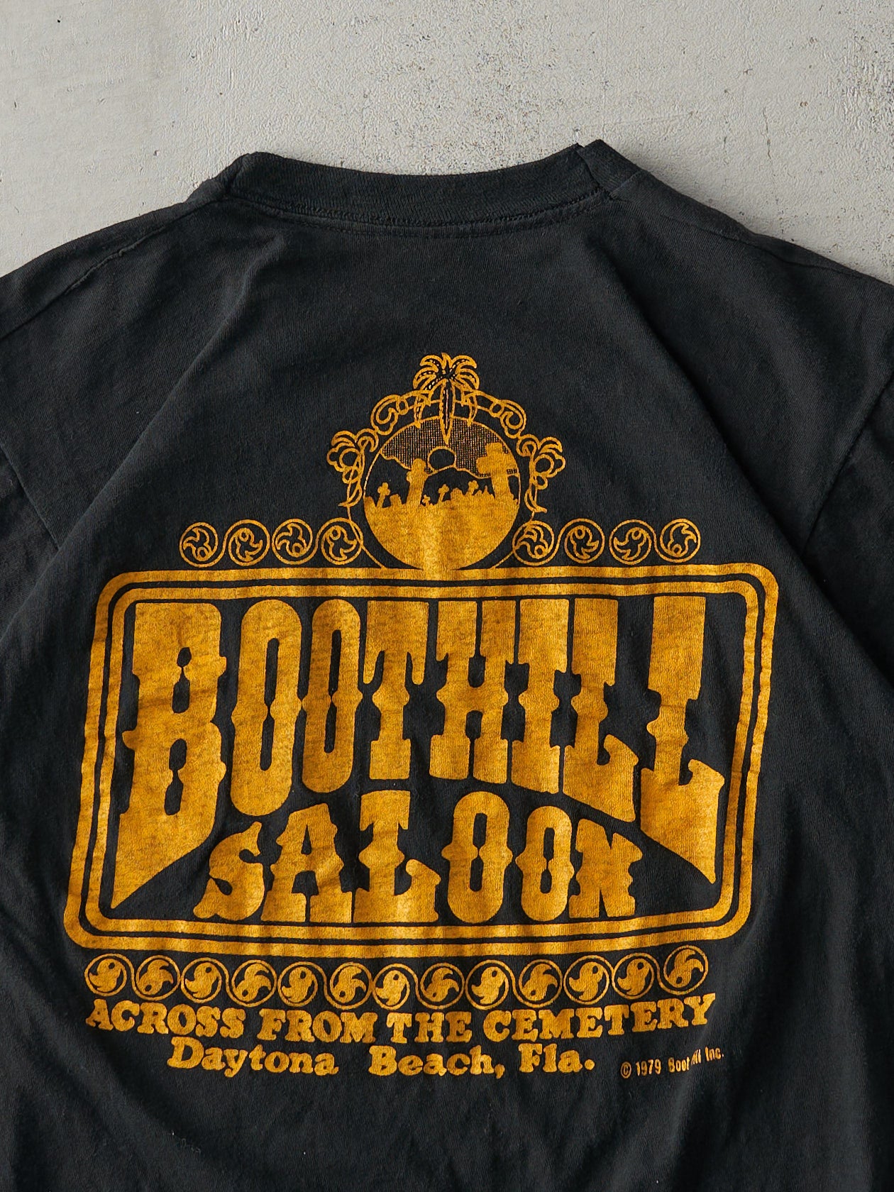 Vintage 79' Black Boot Hill Saloon Pocket Tee (S)