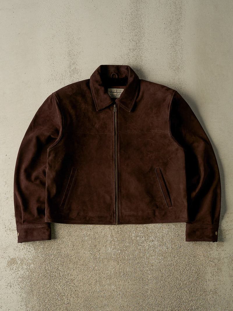 Heritage Leather Jacket - Suede Dark Brown
