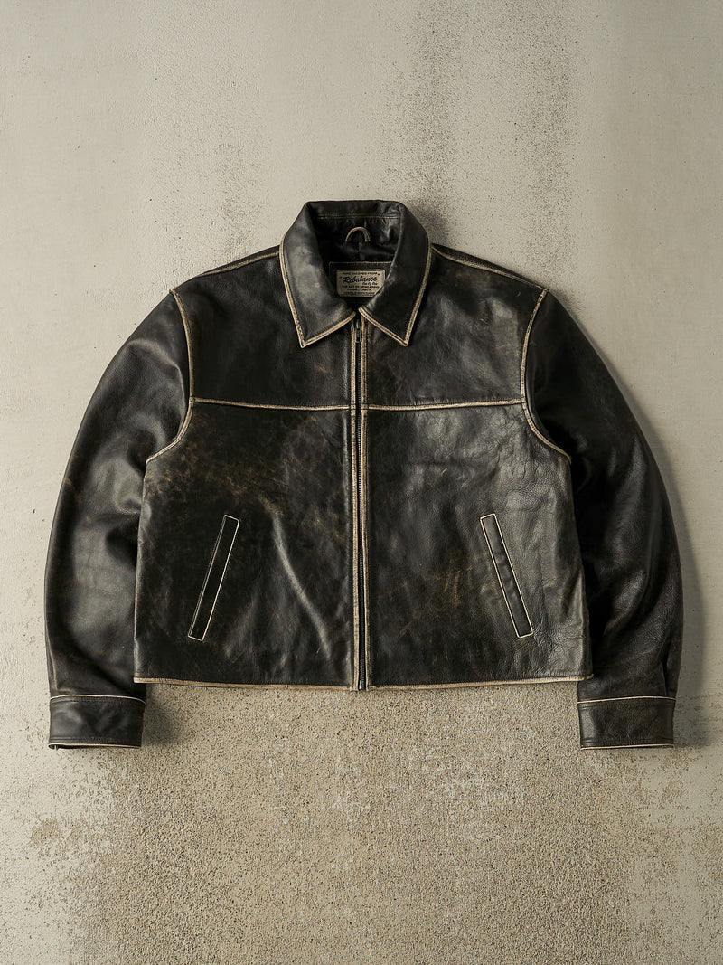 Heritage Leather Jacket - Jet Black
