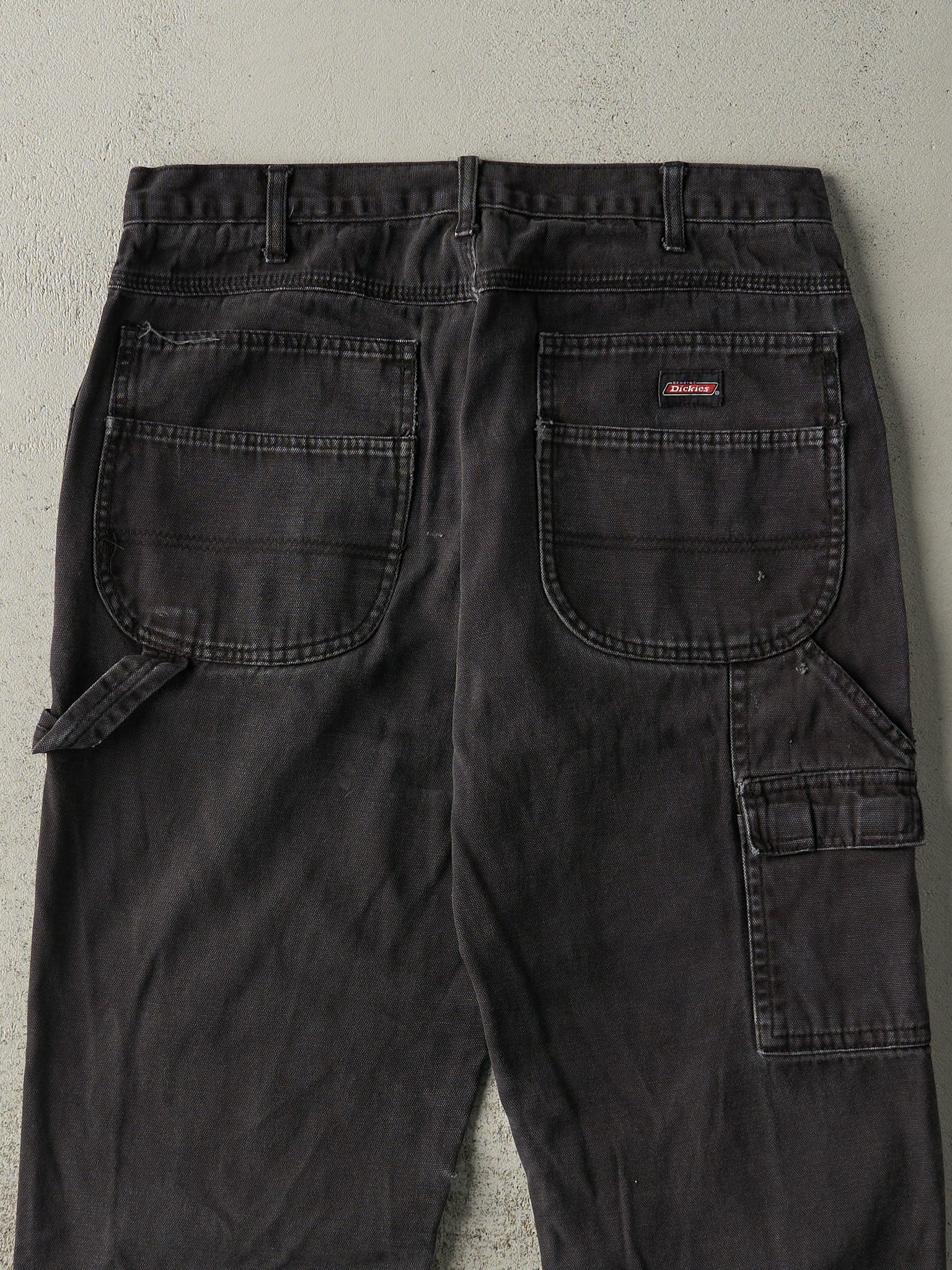 Vintage Y2K Faded Black Dickies L Pocket Double Knee Carpenter Pants (34x31.5)