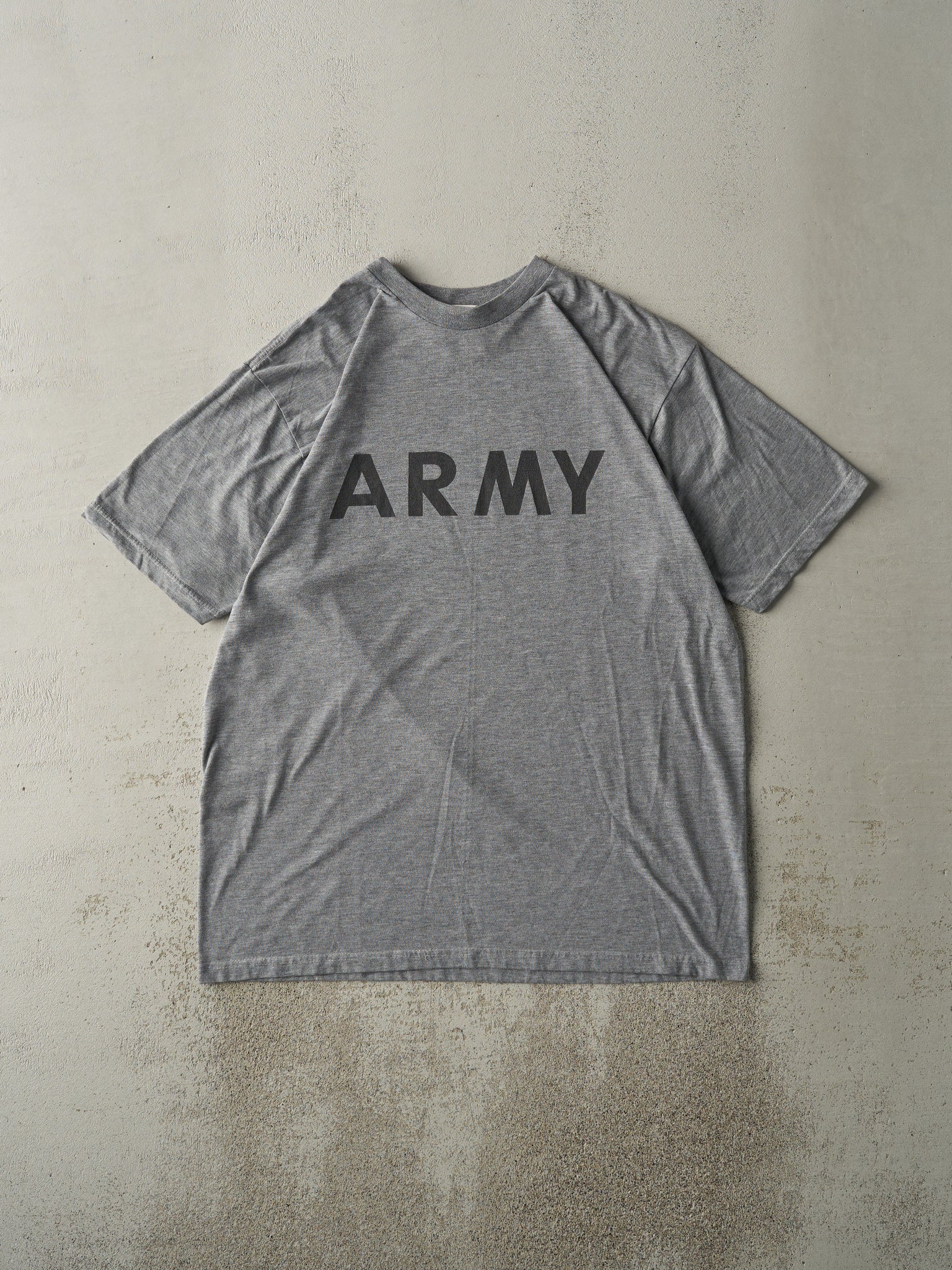 Vintage Y2K Grey US Army Tee (L/XL)