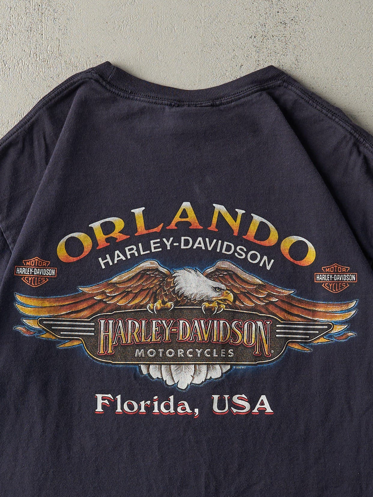 Vintage 00' Navy Blue Orlando Florida Harley Davidson Tee (M/L)