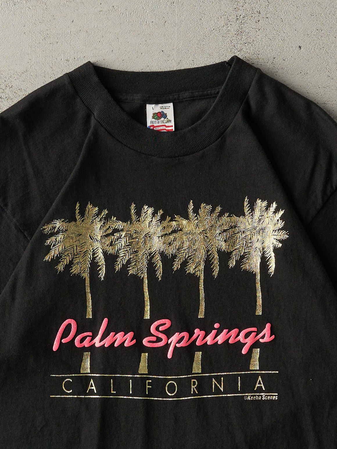 Vintage 80s Black Palm Springs California Single Stitch Tee (M/L)