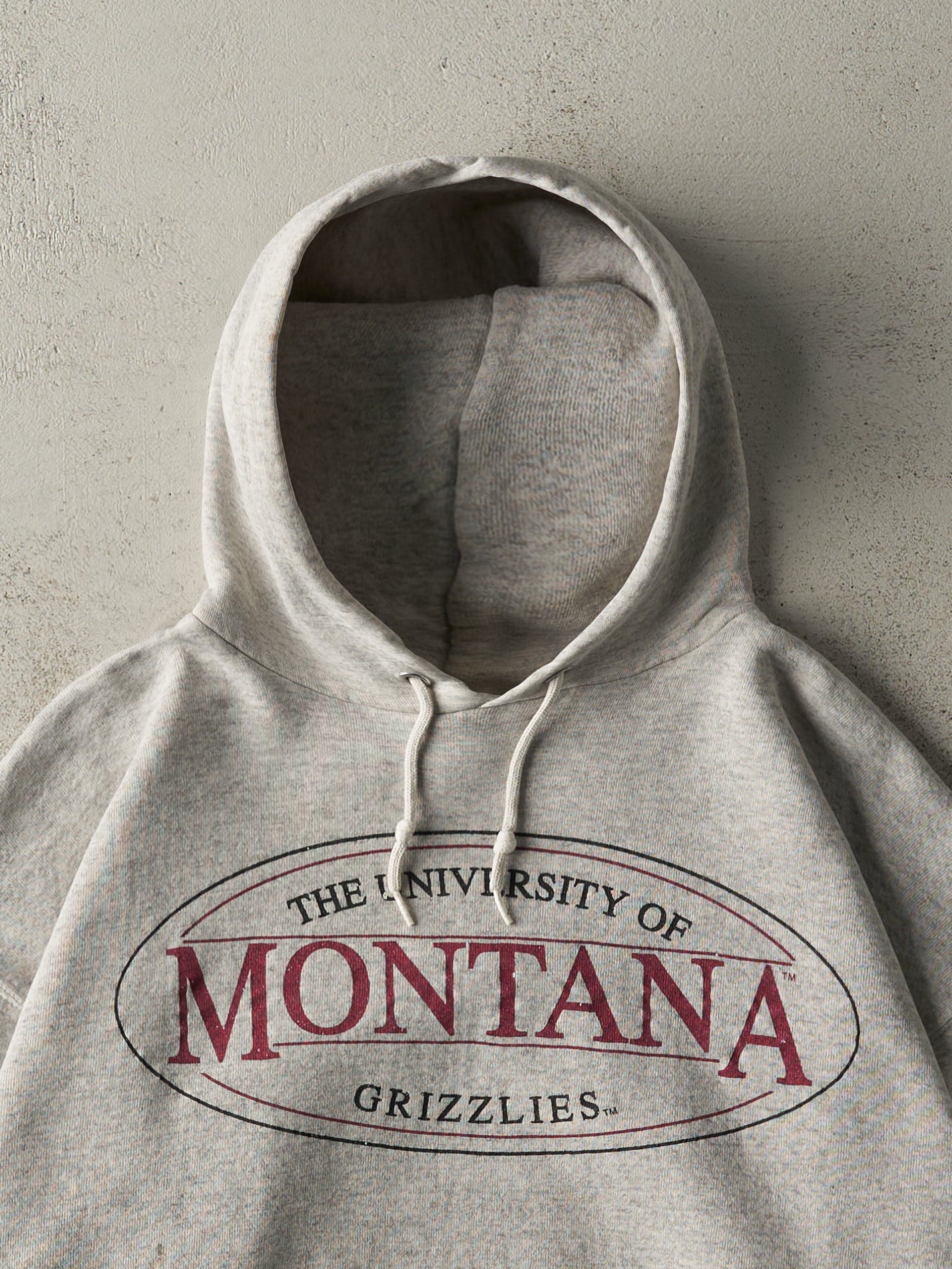 Vintage 90s Heather Grey University of Montana Grizzlies Boxy Hoodie (L)