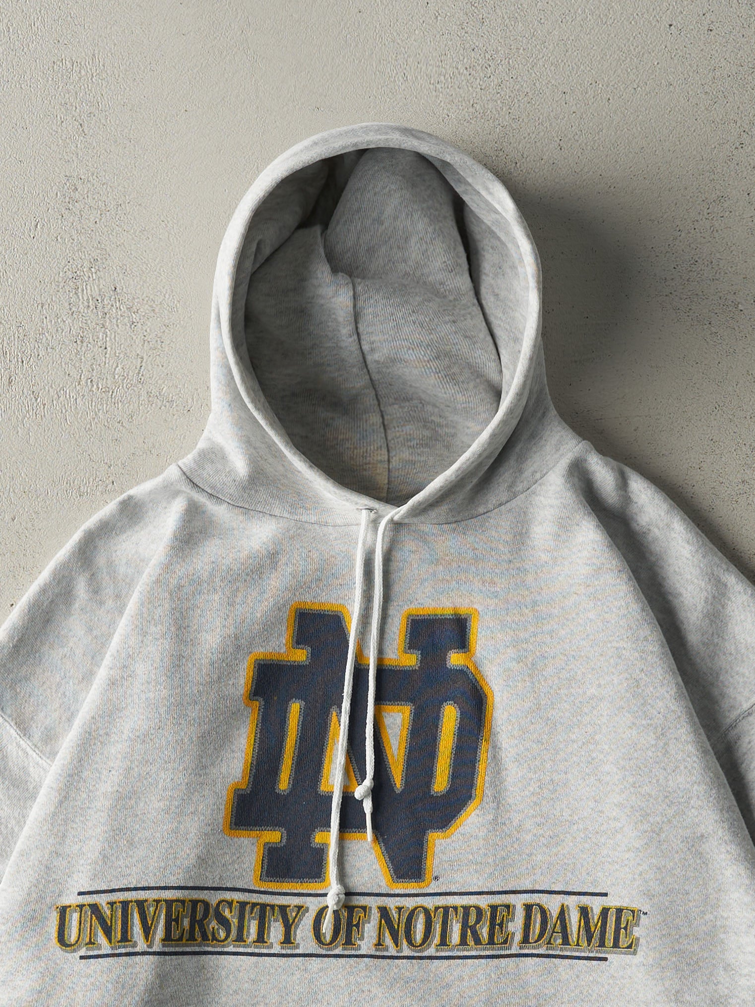 Vintage 90s Heather Grey University of Notre Dame Hoodie (L)