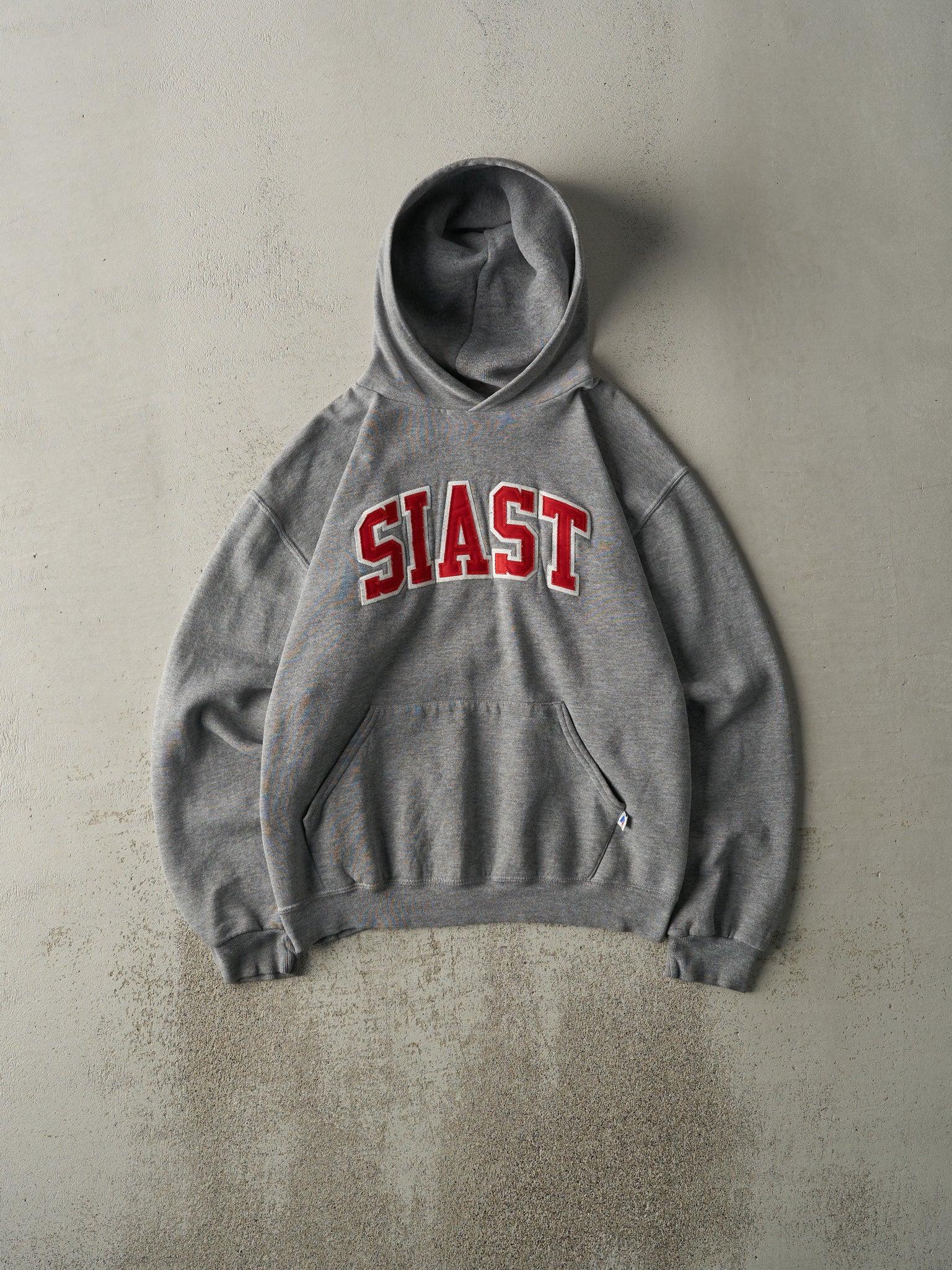 Vintage Y2K Grey Siast Russell Athletic Hoodie (M)