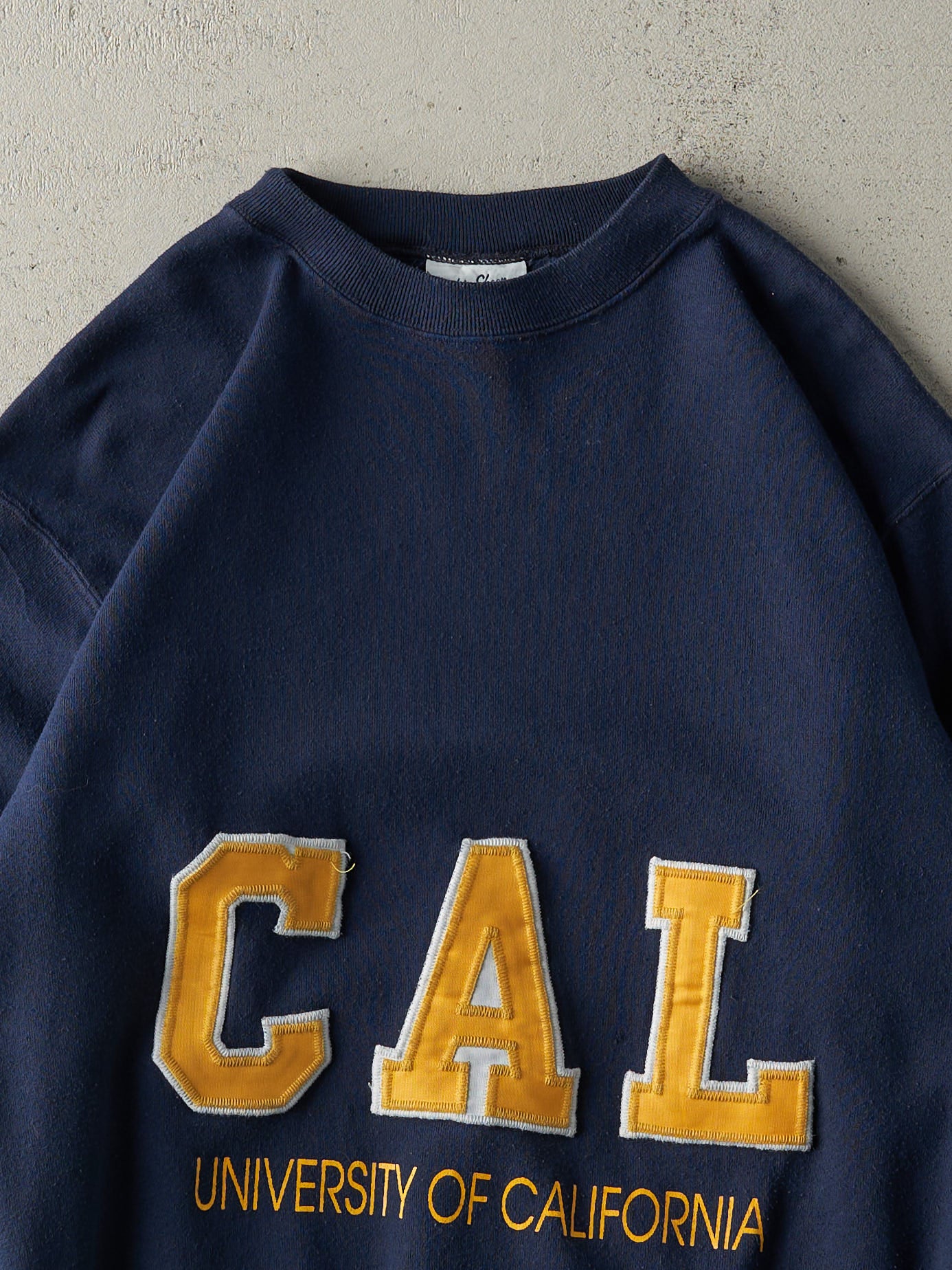 Vintage 80s Navy Blue Embroidered University of California Crewneck (M)