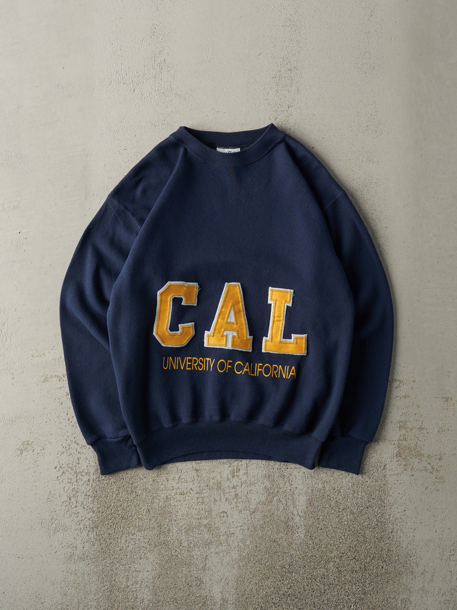 Vintage 80s Navy Blue Embroidered University of California Crewneck (M)