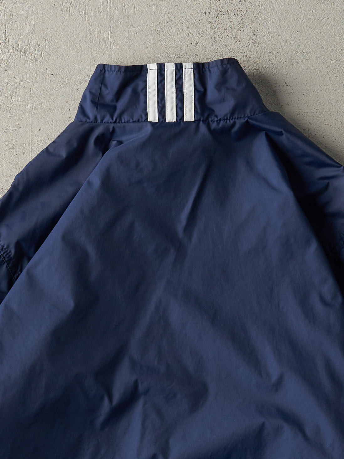 Vintage Y2K Navy Blue Embroidered Adidas Windbreaker (M)