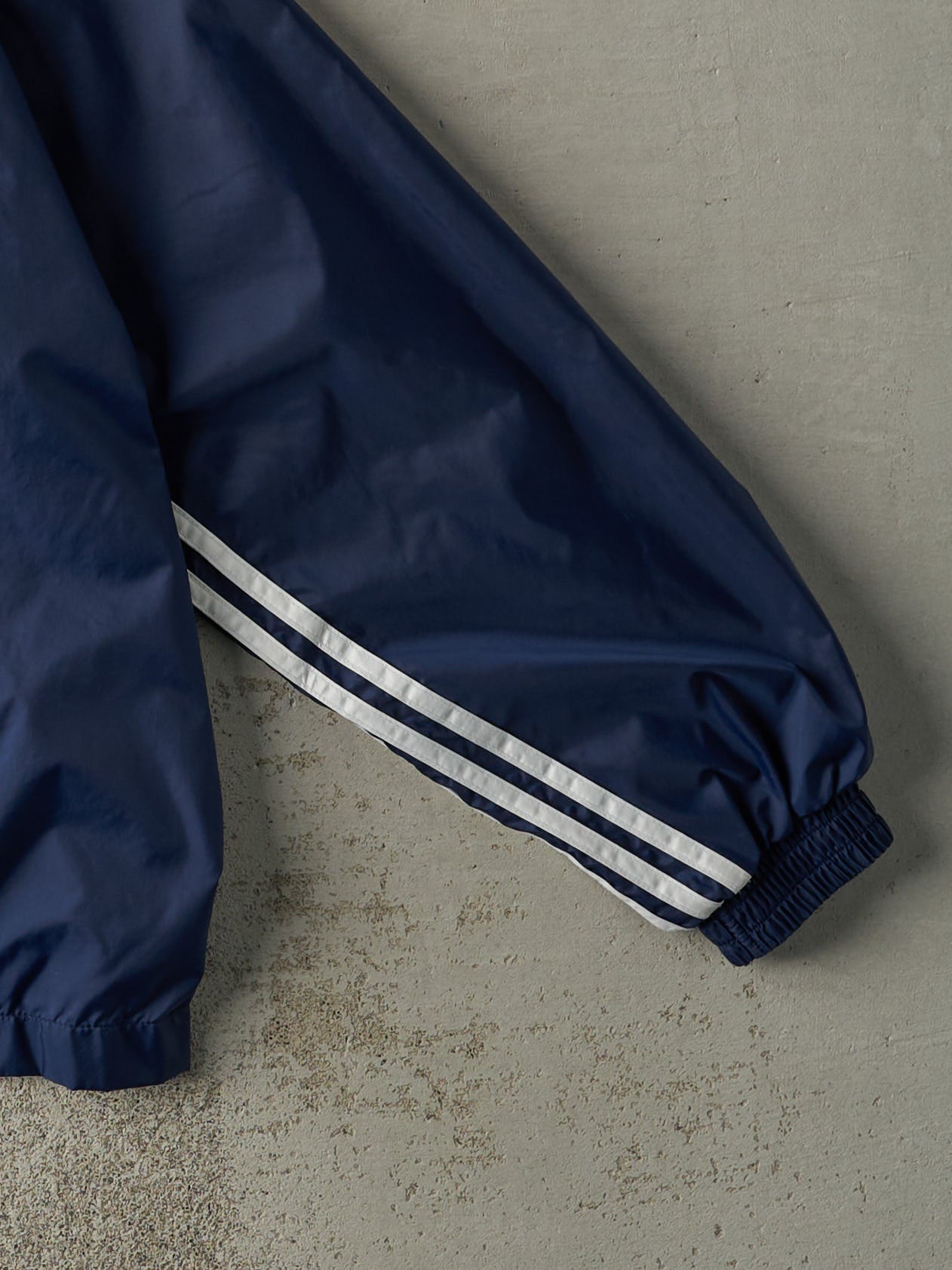 Vintage Y2K Navy Blue Embroidered Adidas Windbreaker (M)